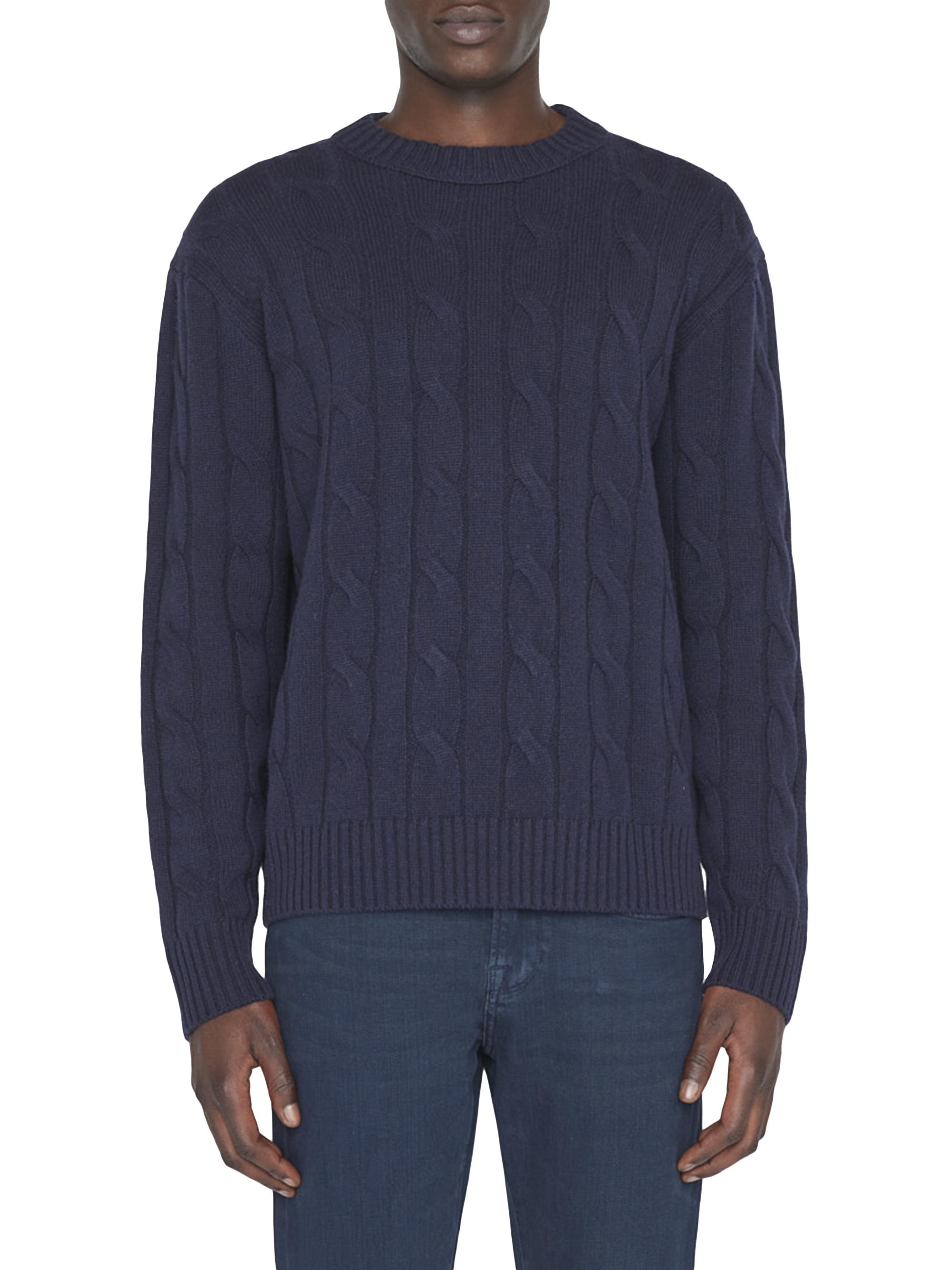 Frame Men's Cable-Knit Cashmere Sweater - Navy