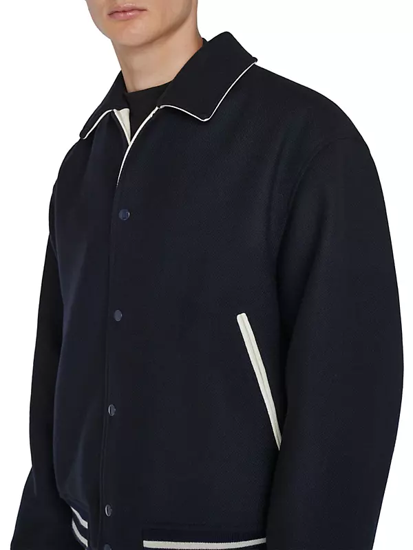 Shop Frame Fall Wool-Blend Varsity Bomber Jacket | Saks Fifth Avenue