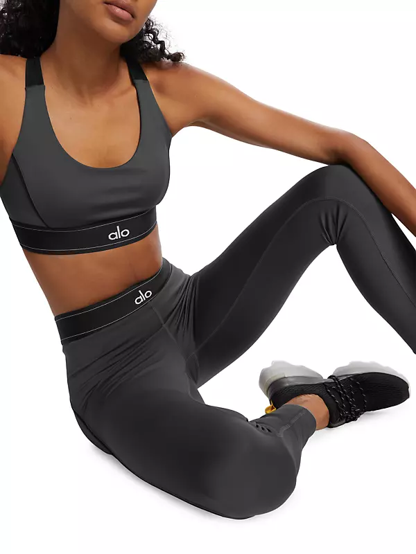 alo Airlift High Waist Suit Up Legging in Anthracite & Black
