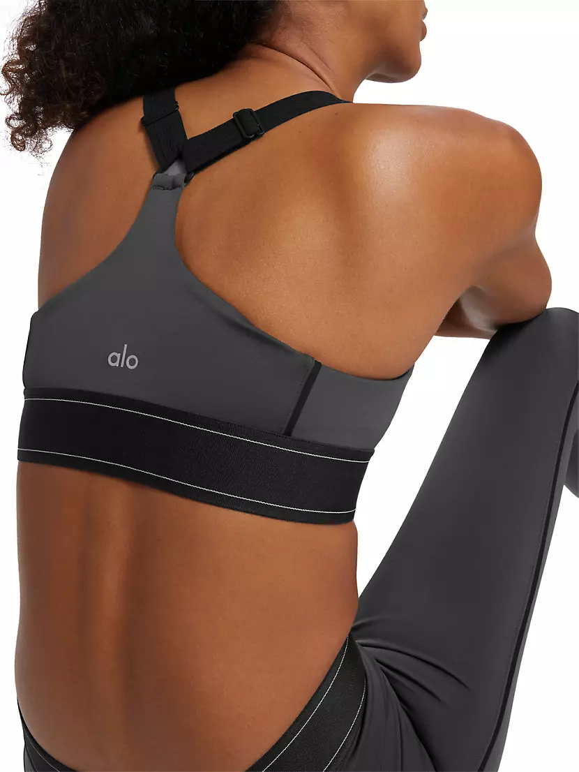 Airlift Suit Up Bra in Steel Blue by Alo Yoga - Work Well Daily