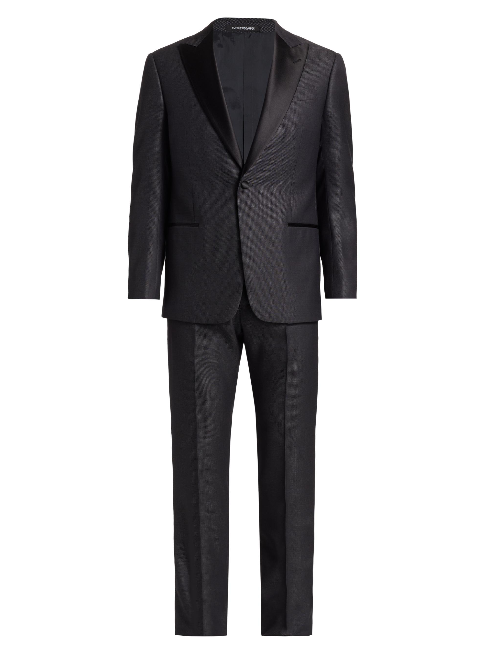 Emporio Armani Men's Textured Wool-Silk Tuxedo - Grey