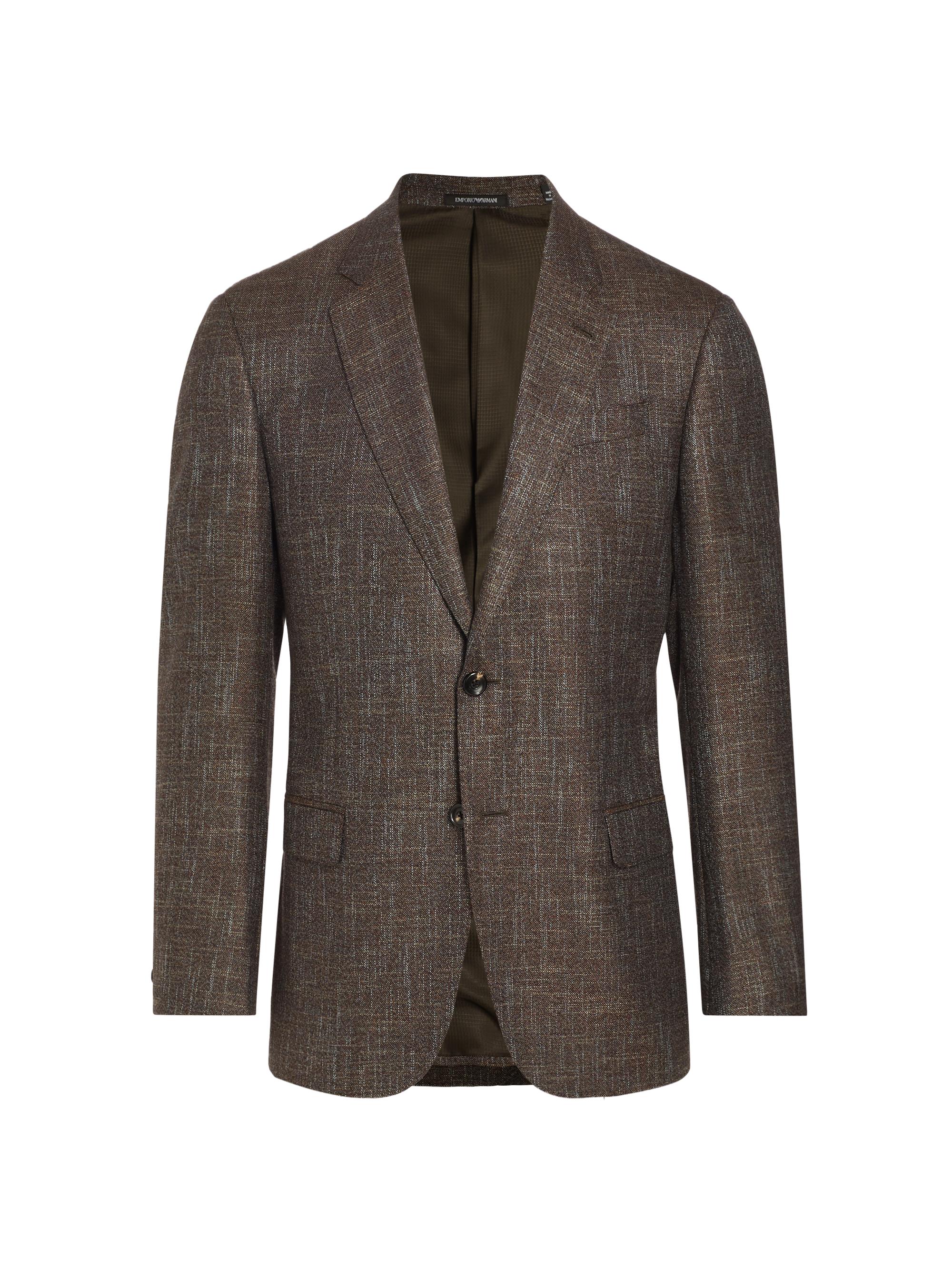 Emporio Armani Men's G-Line Plaid Wool-Blend Two-Button Sport Coat - Brown