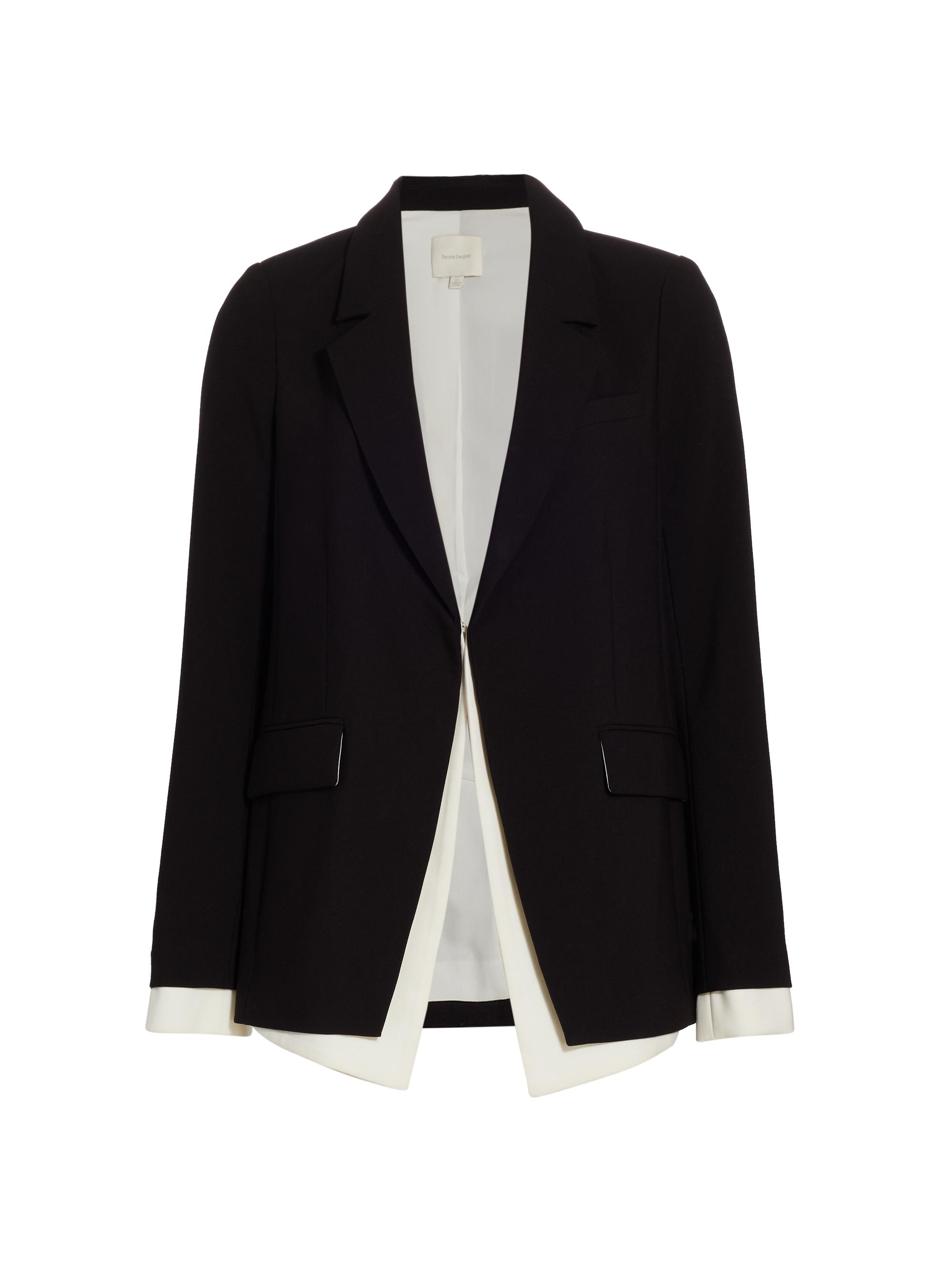 Favorite Daughter Women's Kelly Contrast Layered Blazer - Black Multi