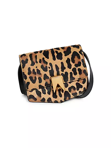Small Le Papa Leopard Calf Hair Shoulder Bag