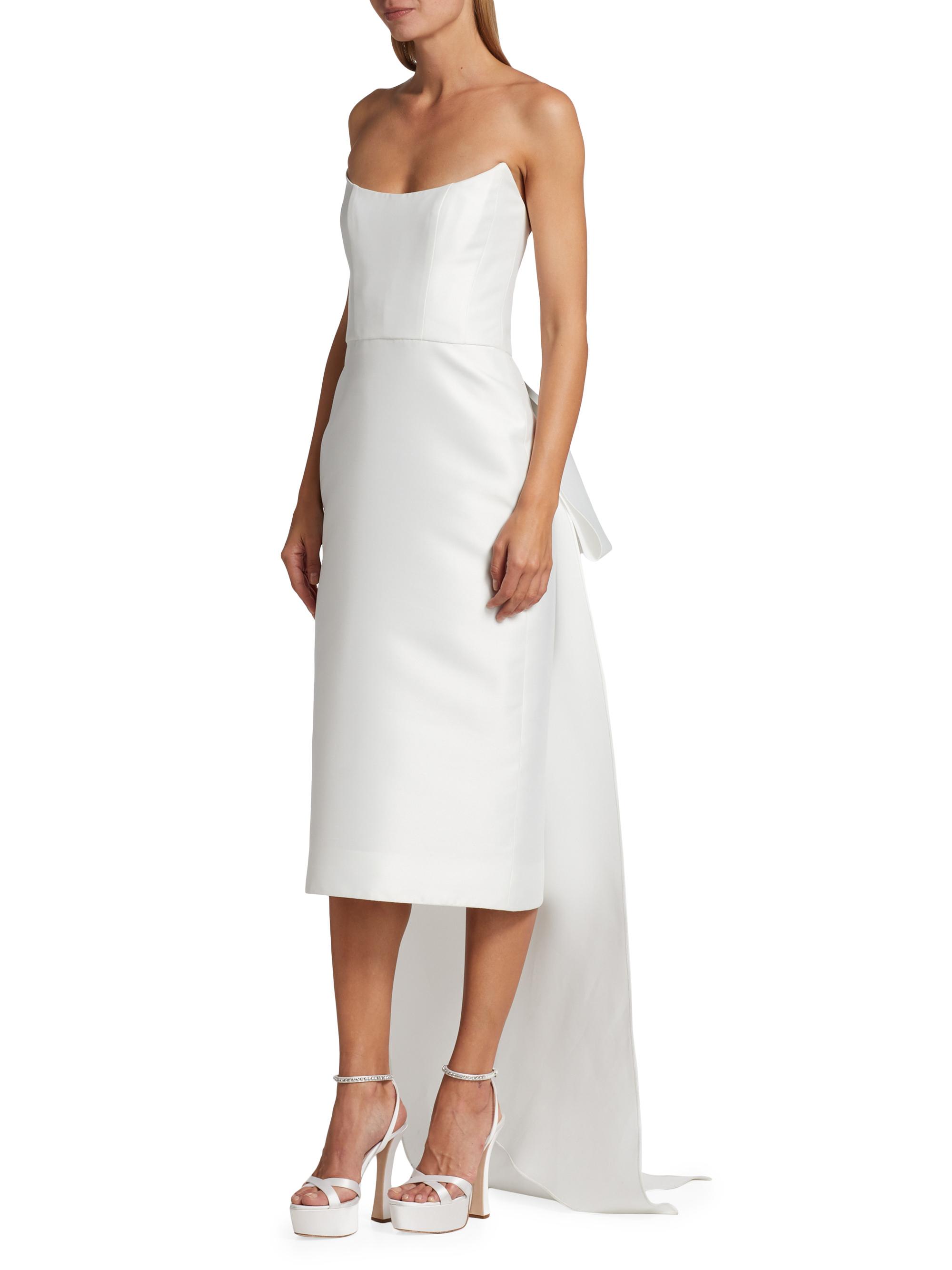Amsale Women's Bow-Back Mikado Satin Bridal Dress - Ivory - Size 4