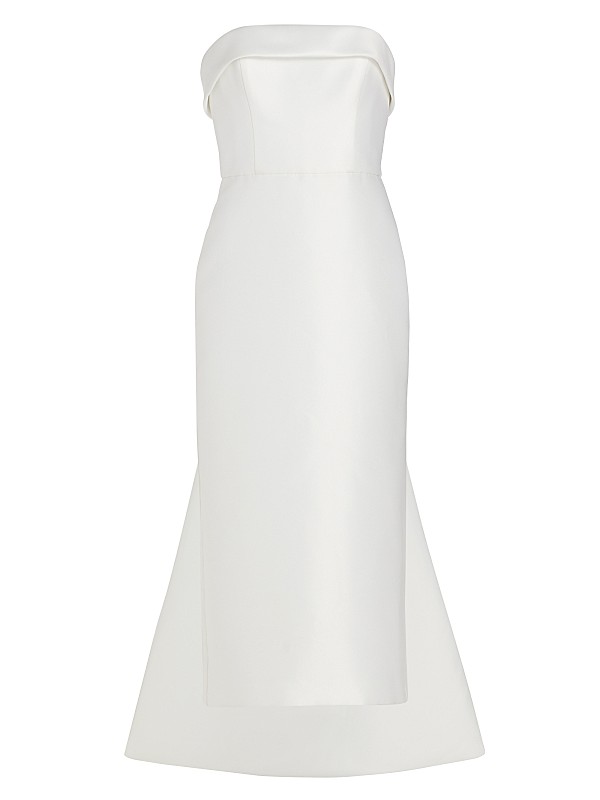 knee length dresses for ladies Mikado One-Shoulder Dress Ivory / 4