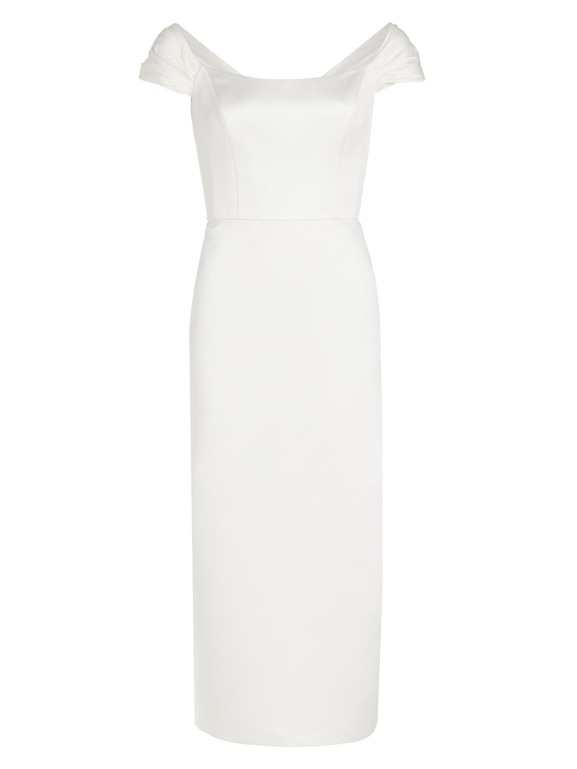 Amsale Women's Mikado Satin & Taffeta Off-The-Shoulder Bridal Dress - Silk White