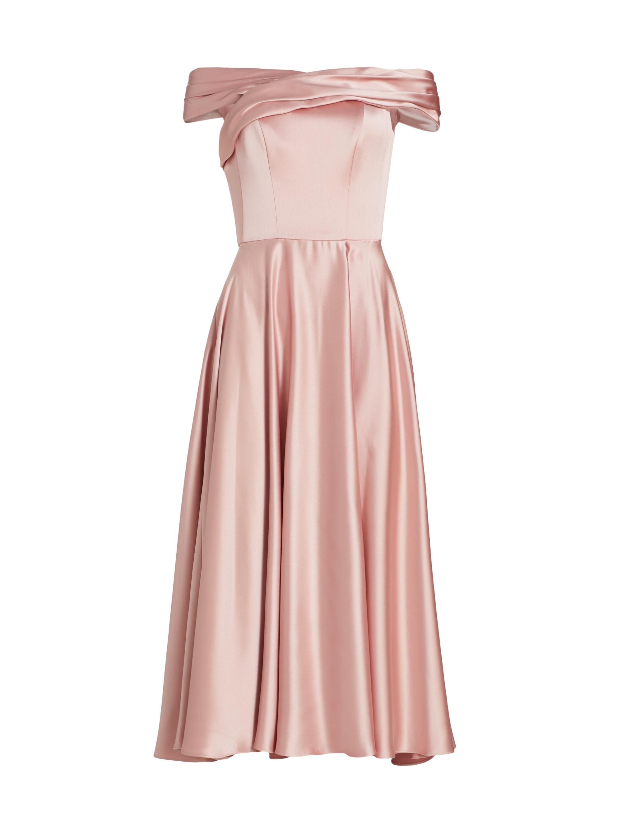 Amsale Women's Off-The-Shoulder Satin Dress - Rose