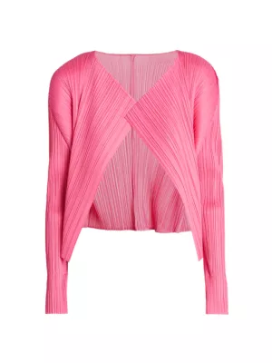 Shop Pleats Please Issey Miyake Pleated Open-Front Cardigan | Saks Fifth  Avenue