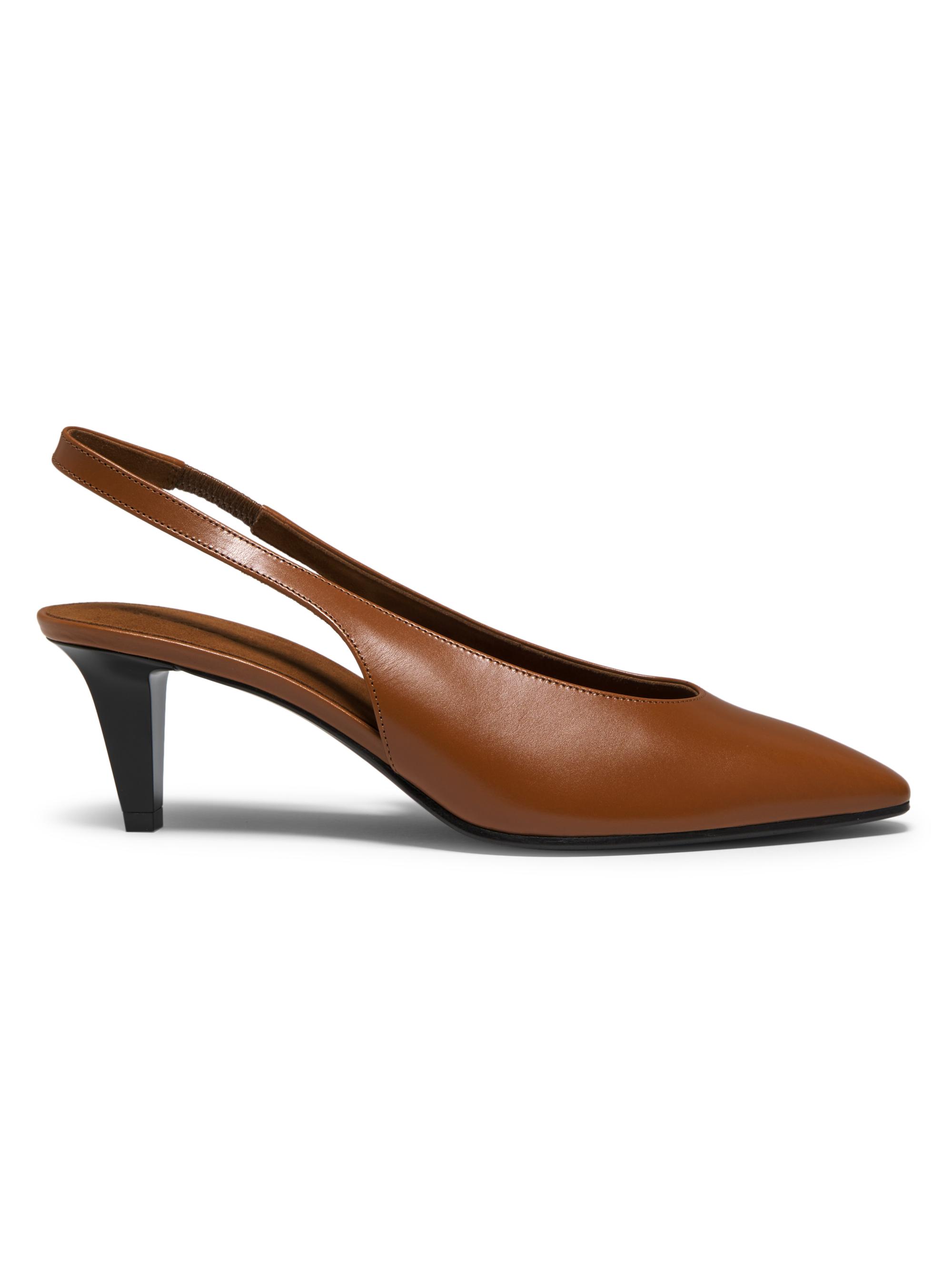 Loro Piana Women's Rebecca Leather Slingback Pumps - Saddle Brown