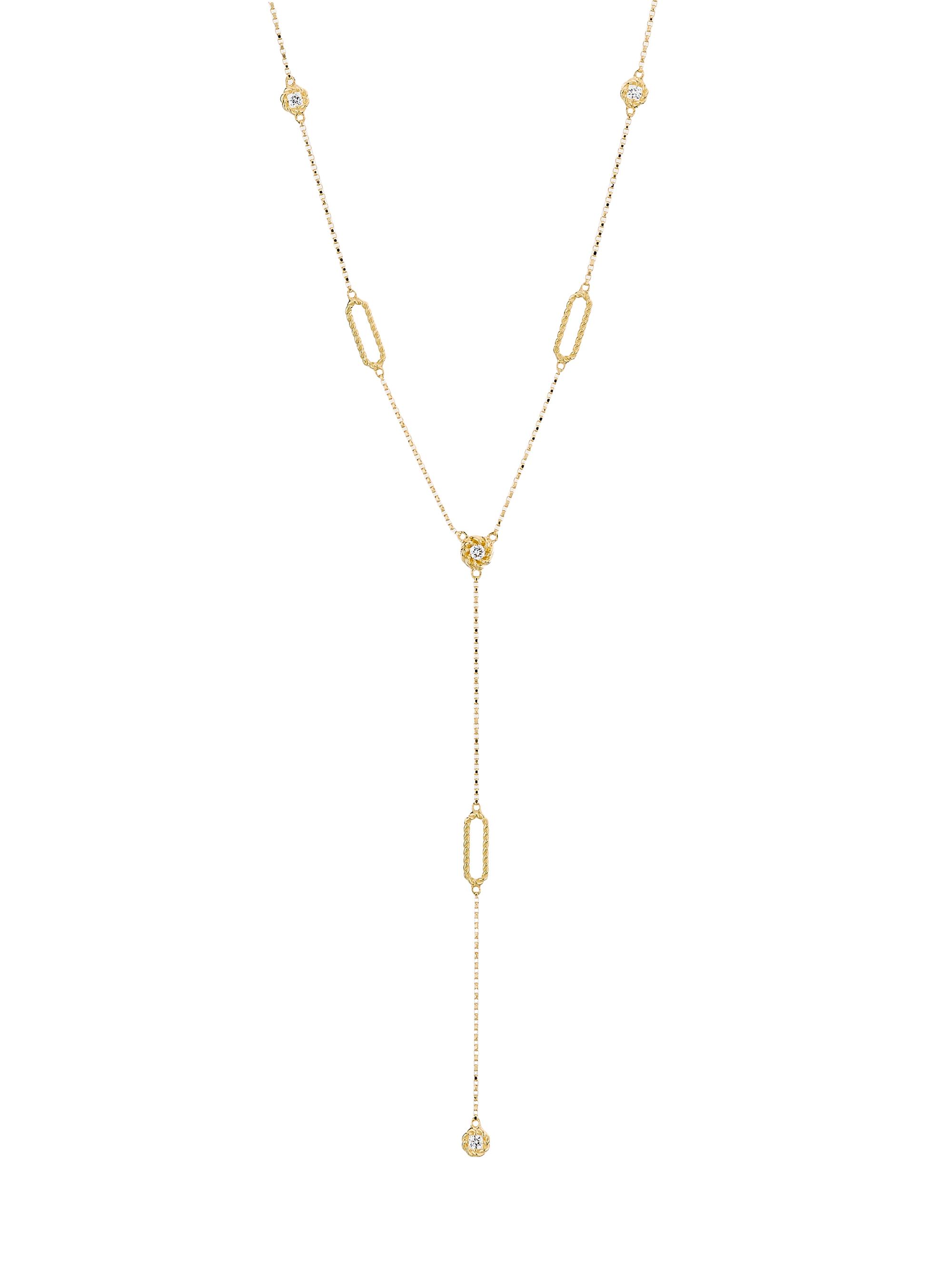 Roberto Coin Women's Tiny Treasures 18K Yellow Gold & 0.24 TCW Diamond Lariat Necklace - Yellow Gold