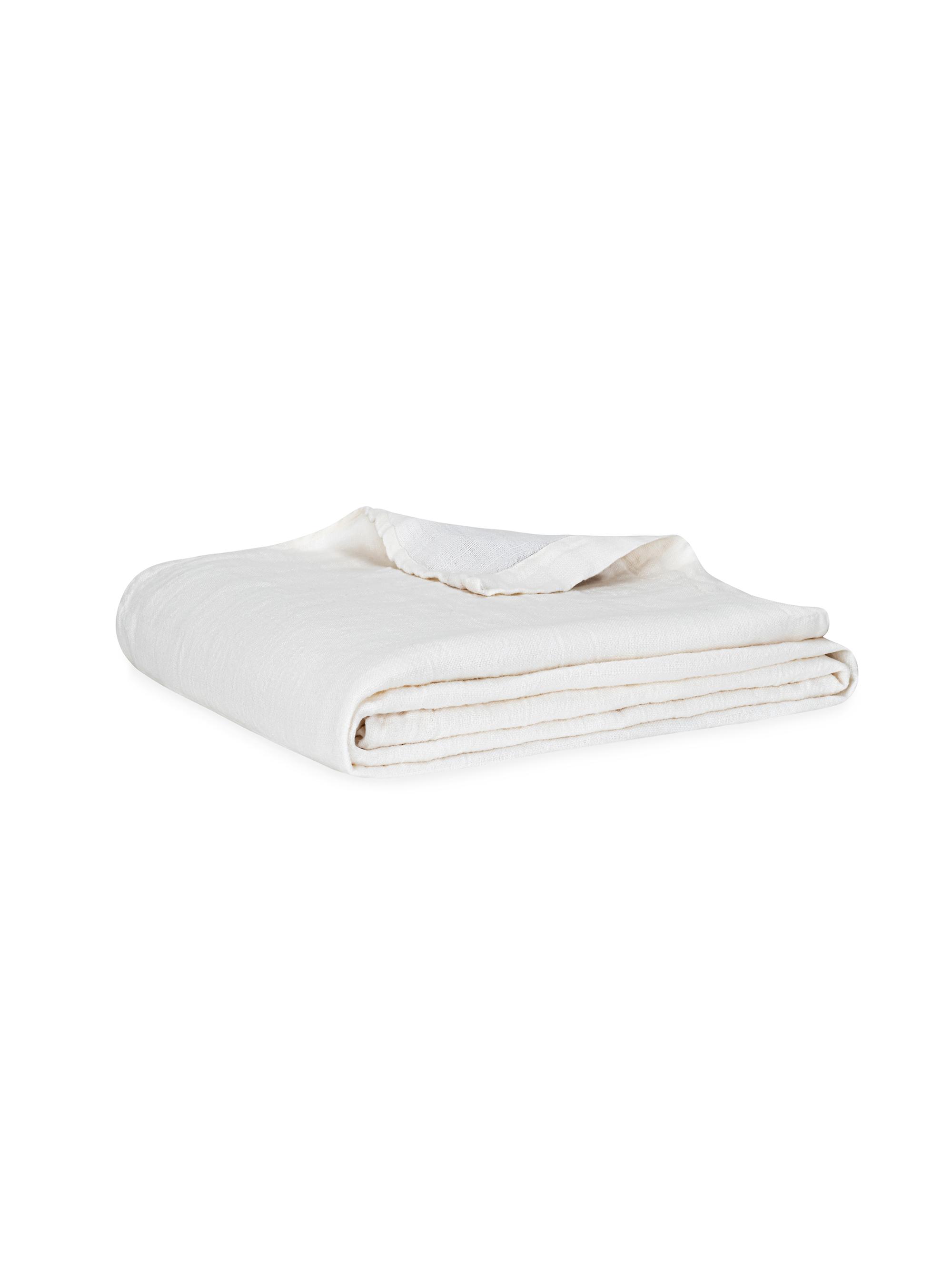 Lands Downunder Winslow Linen Blanket - White King