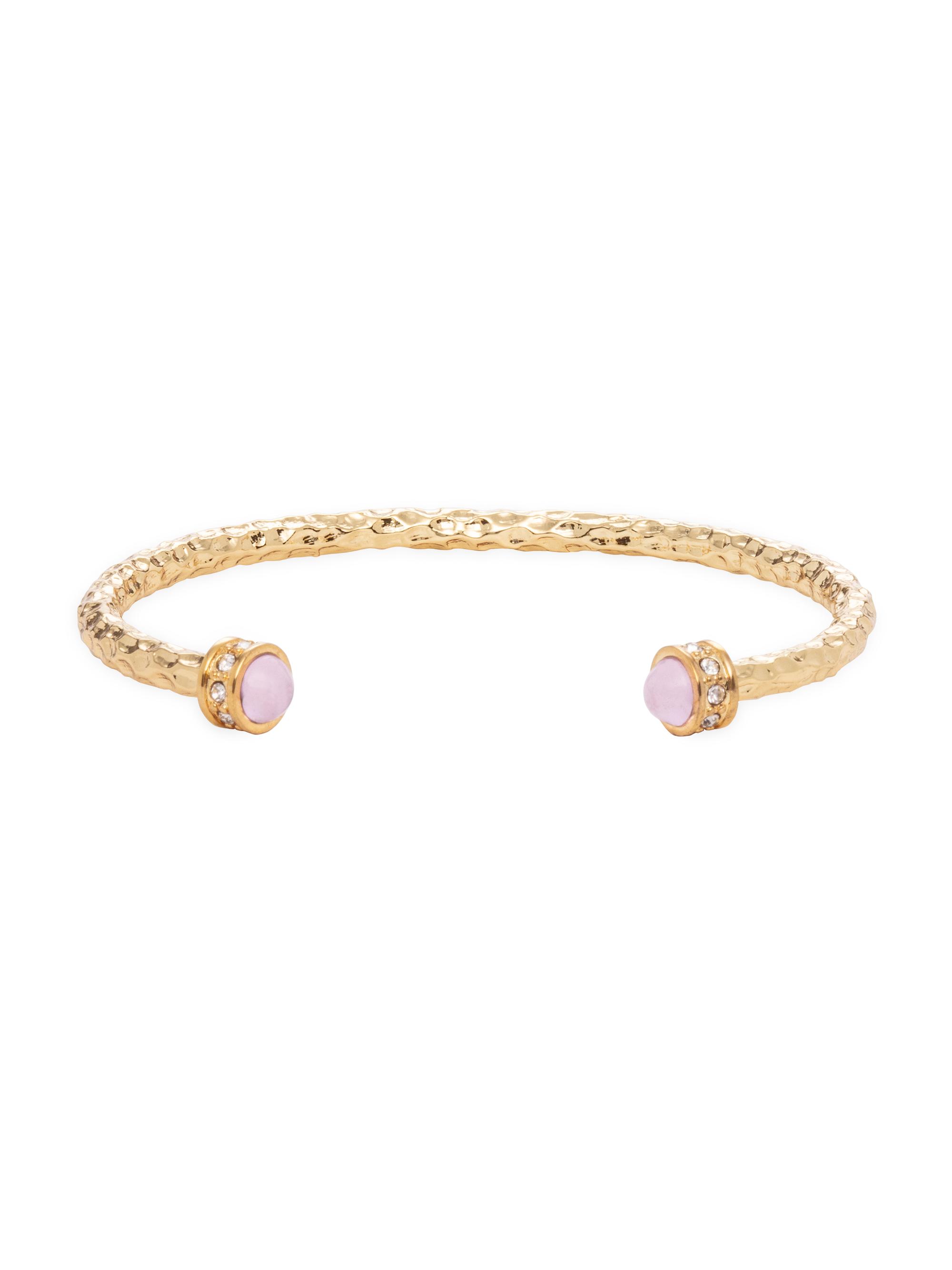 Halcyon Days Women's Hammered Torque Bangle - Rose Quartz
