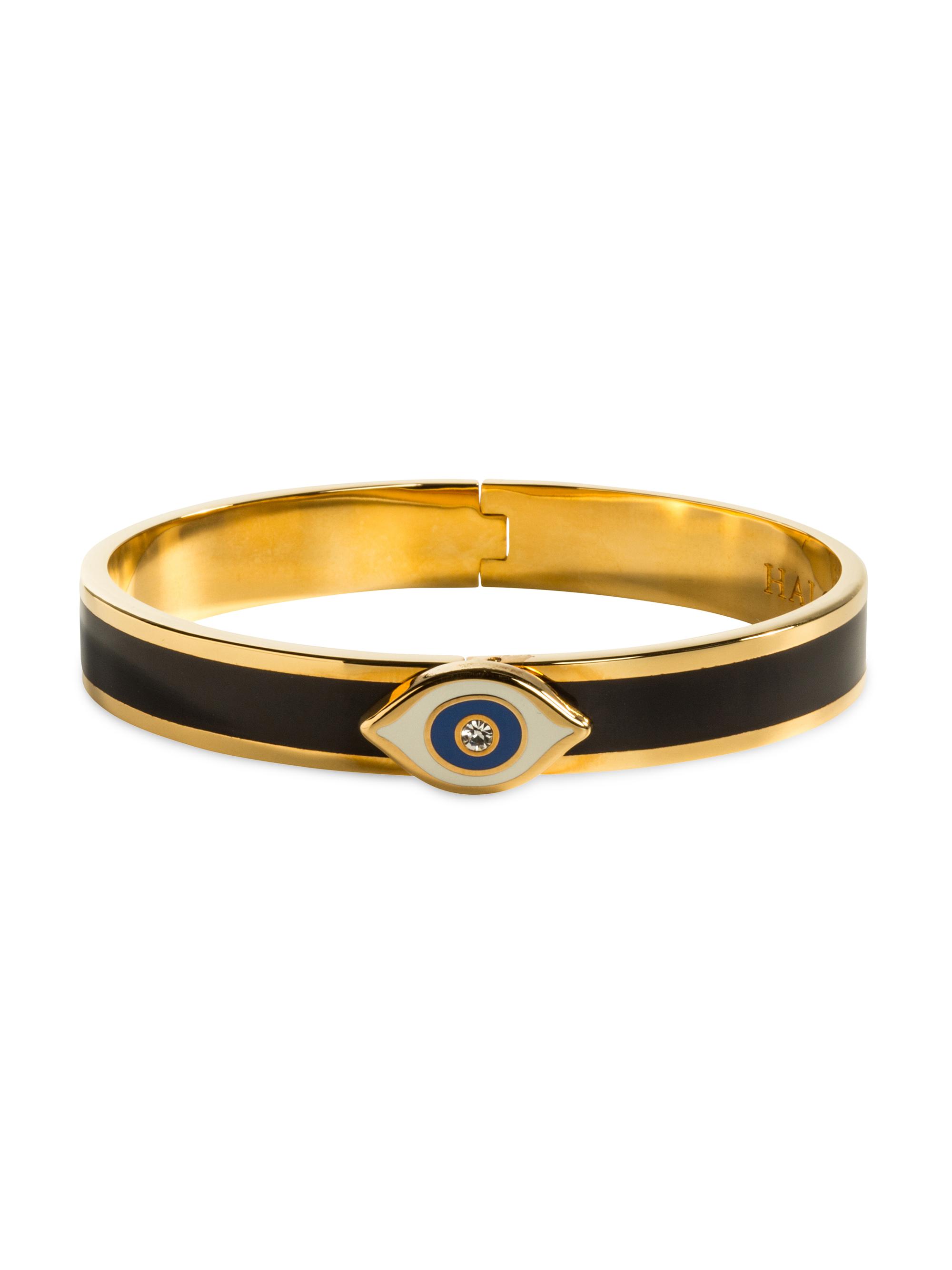 Halcyon Days Women's Evil Eye Hinged Bangle - Black
