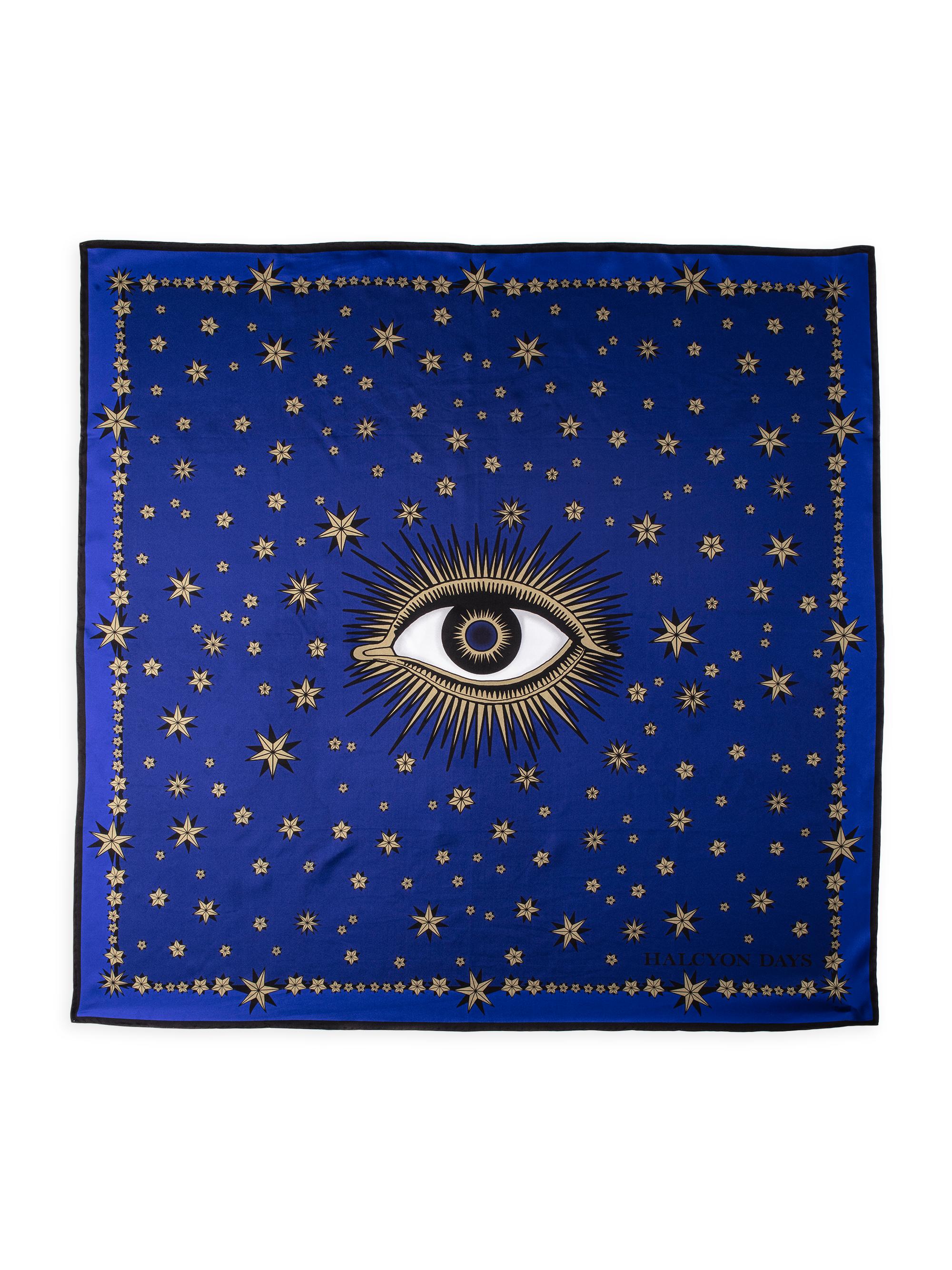 Halcyon Days Women's Evil Eye Silk Scarf - Blue