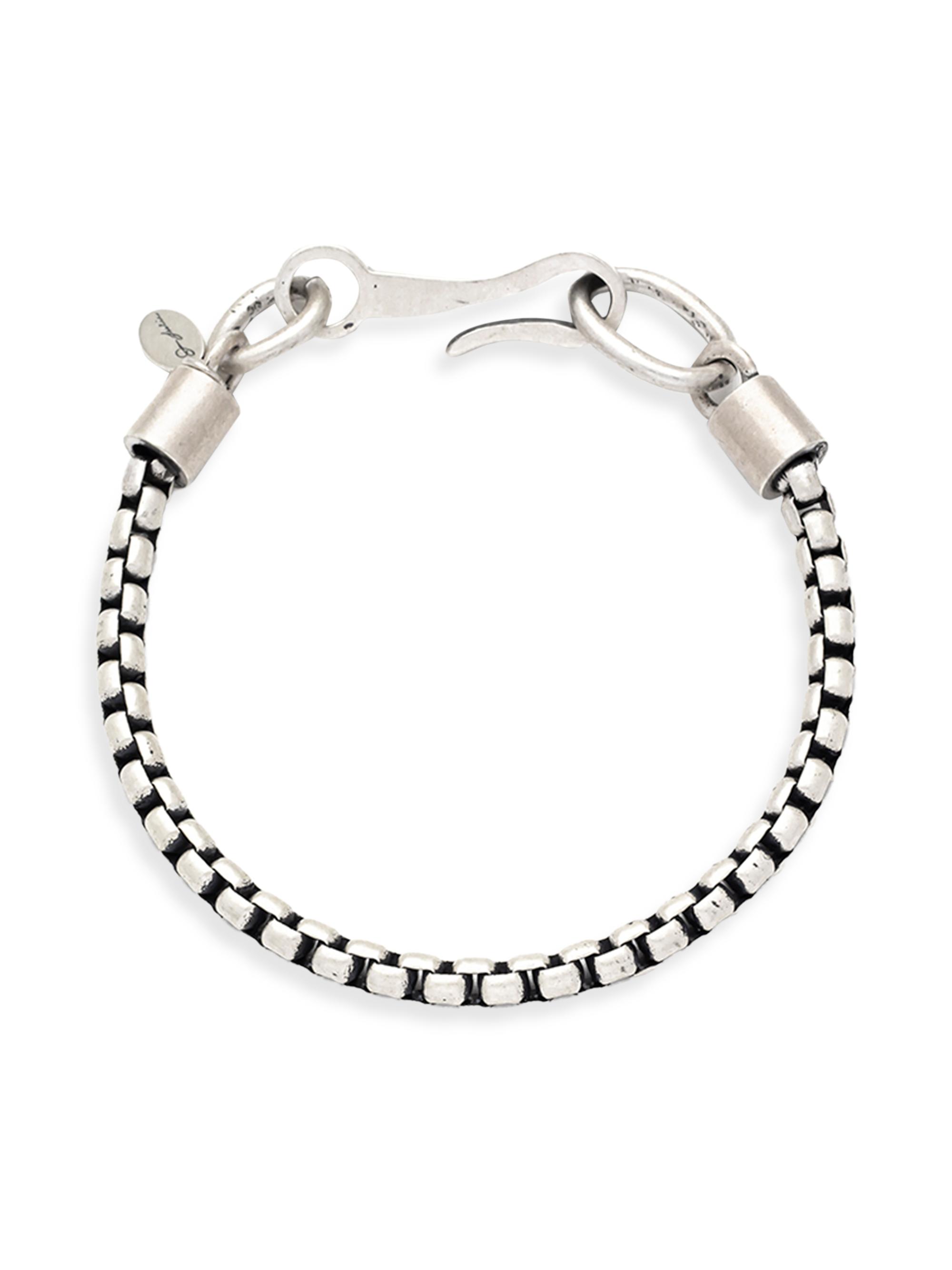 Jan Leslie Men's Sterling Silver Box Chain Bracelet - Silver