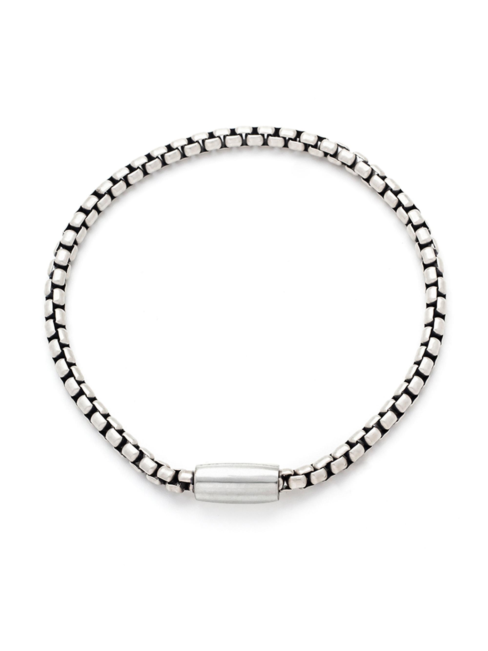 Jan Leslie Men's Sterling Silver Box Chain Bracelet - Silver
