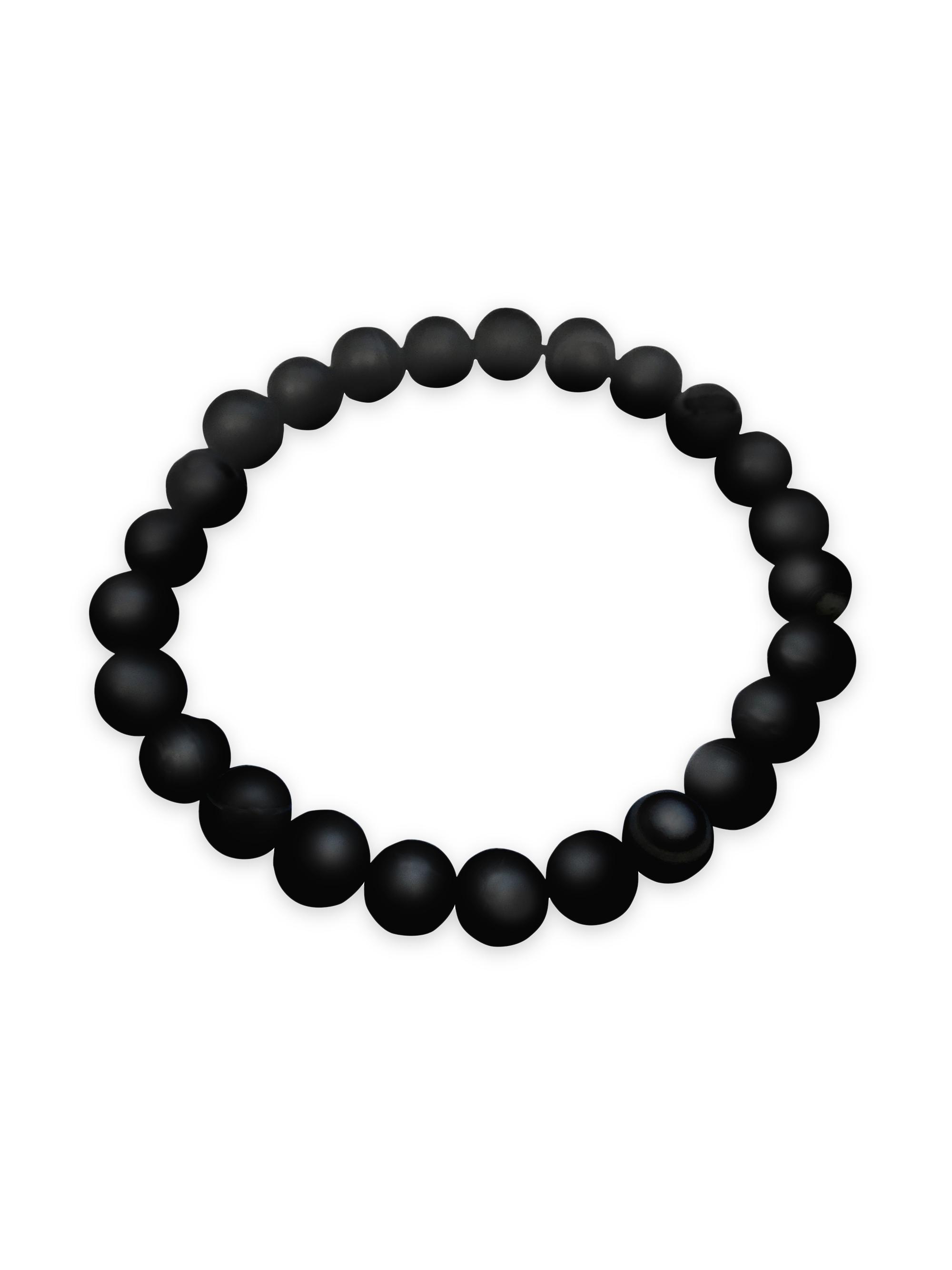 Jan Leslie Men's Black Onyx Stretch Bracelet - Black Onyx