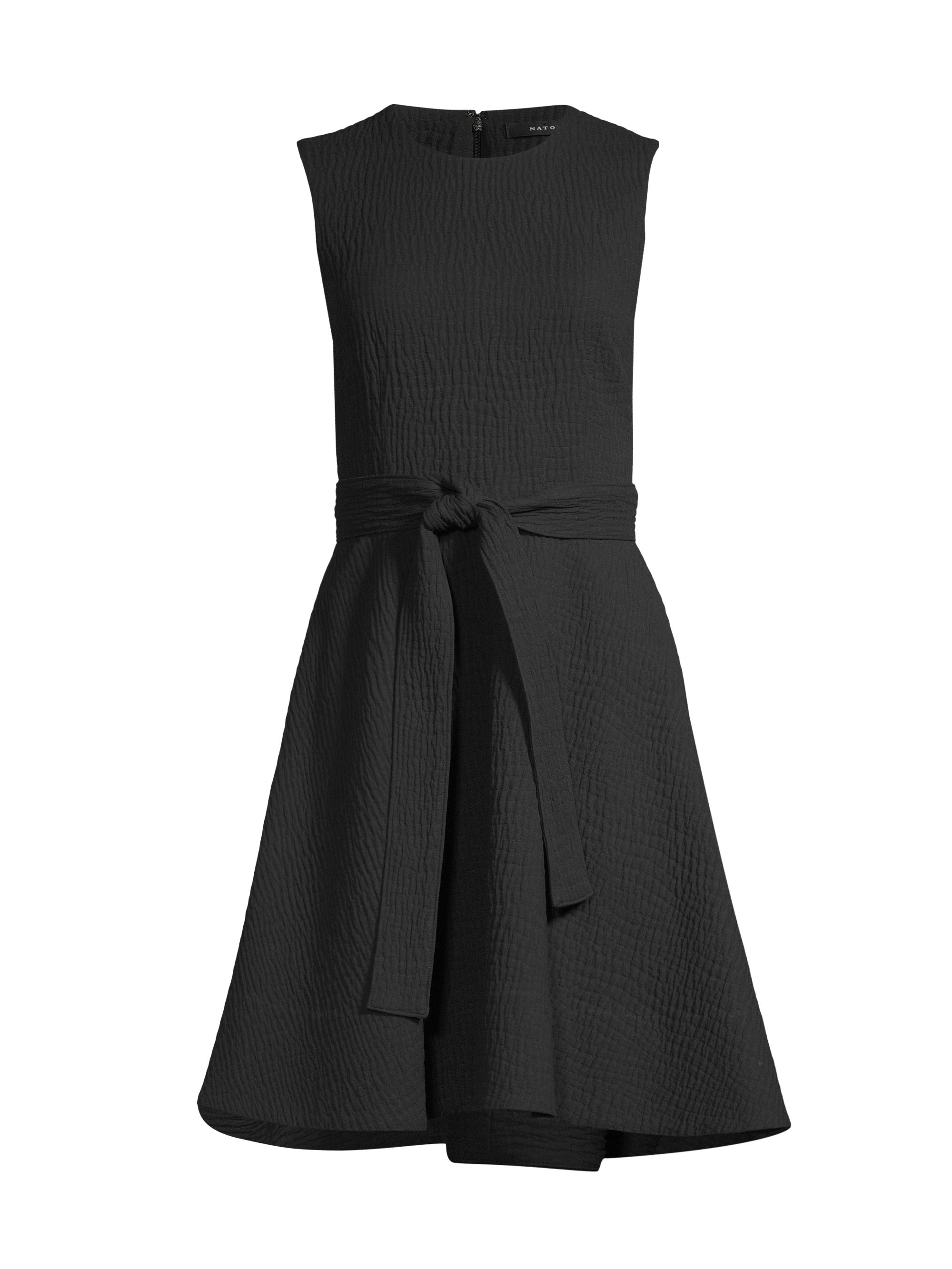 Natori Women's Textured Cotton Jacquard Fit & Flare Dress - Black
