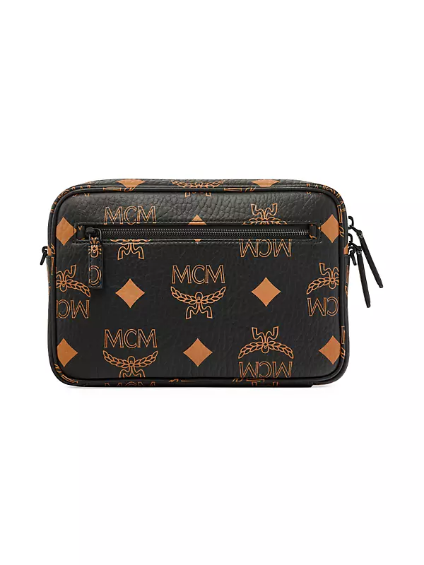 Medium Aren Messenger Bag in Maxi Monogram Leather Black