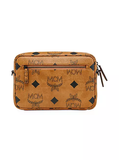 Mcm Men's Aren Maxi Monogram Small Crossbody Bag - Black