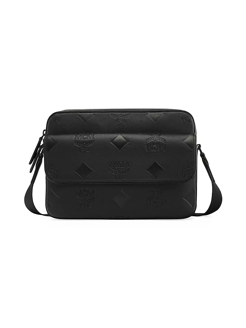 Buy MCM Men's Classic Visetos Small Crossbody Bag, Black, One Size