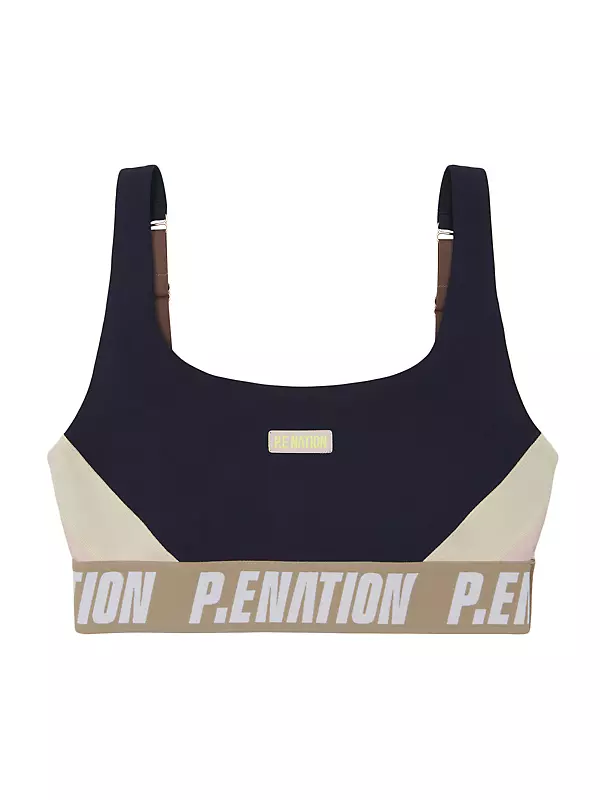 Left Field Sports Bra by P.E Nation Online, THE ICONIC