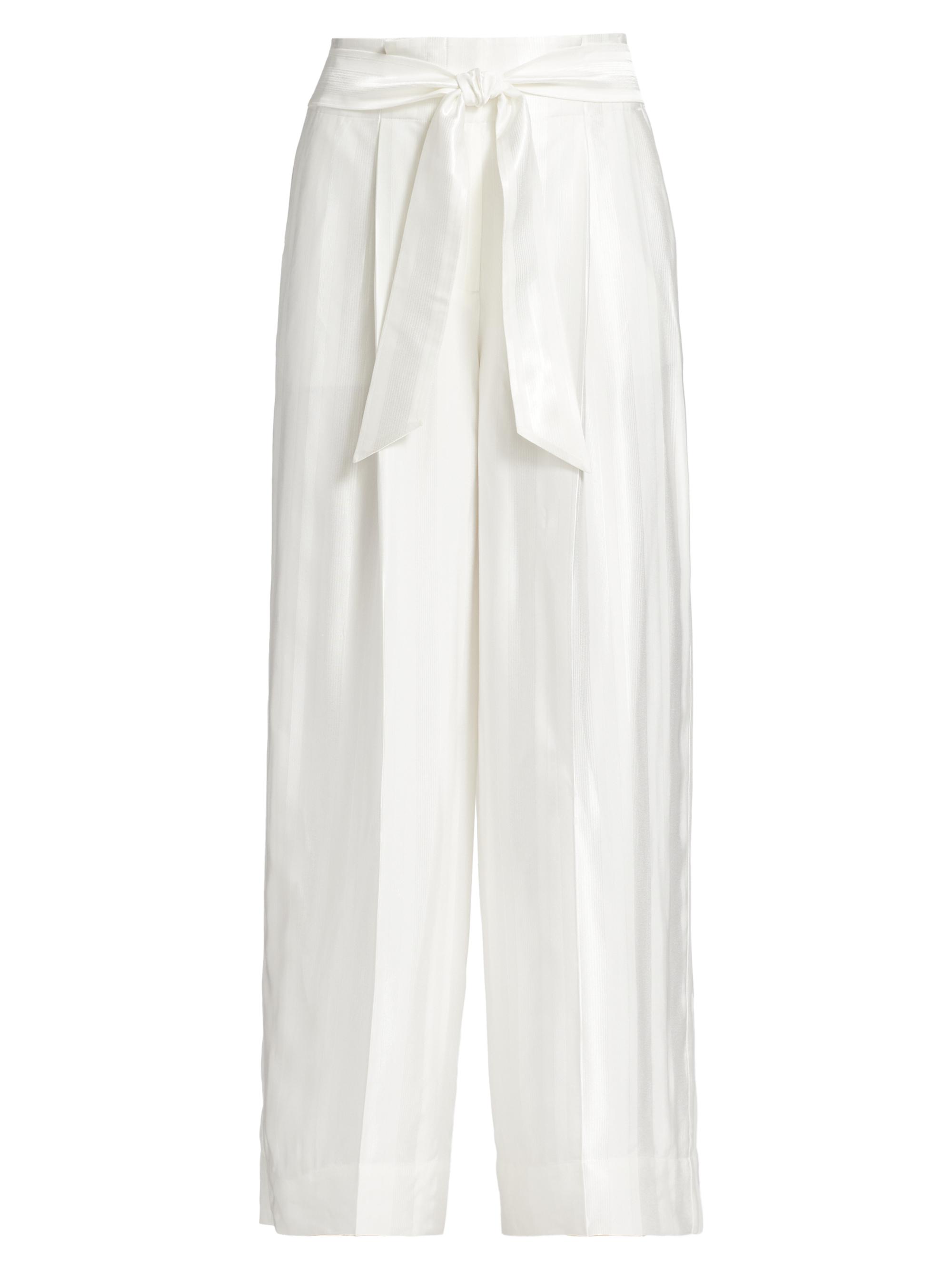 Elie Tahari Women's Catherine Wide-Leg Belted Pants - Sky White