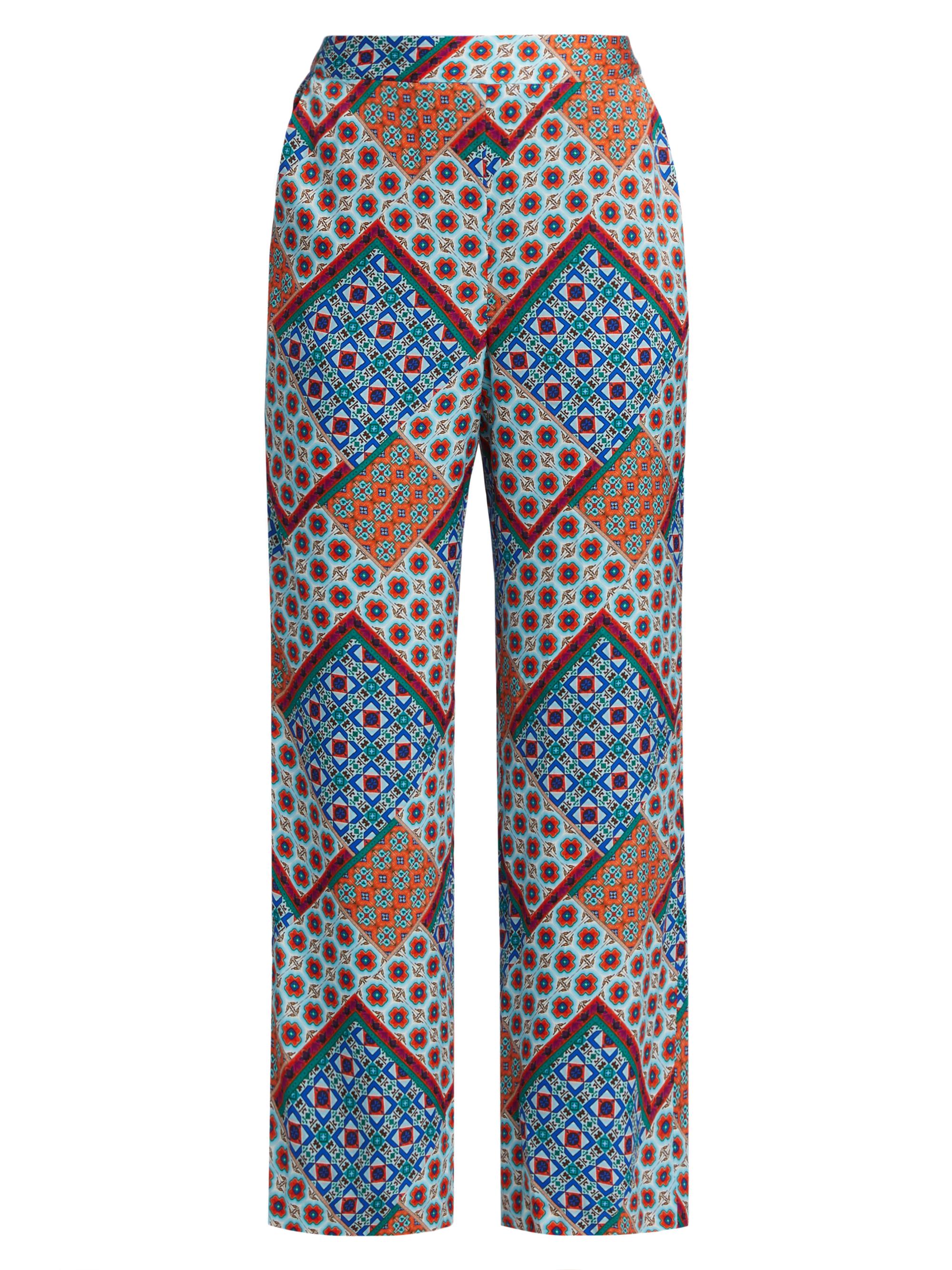 Elie Tahari Women's Andrea Silk-Blend Geometric Pants - Tropez Tile