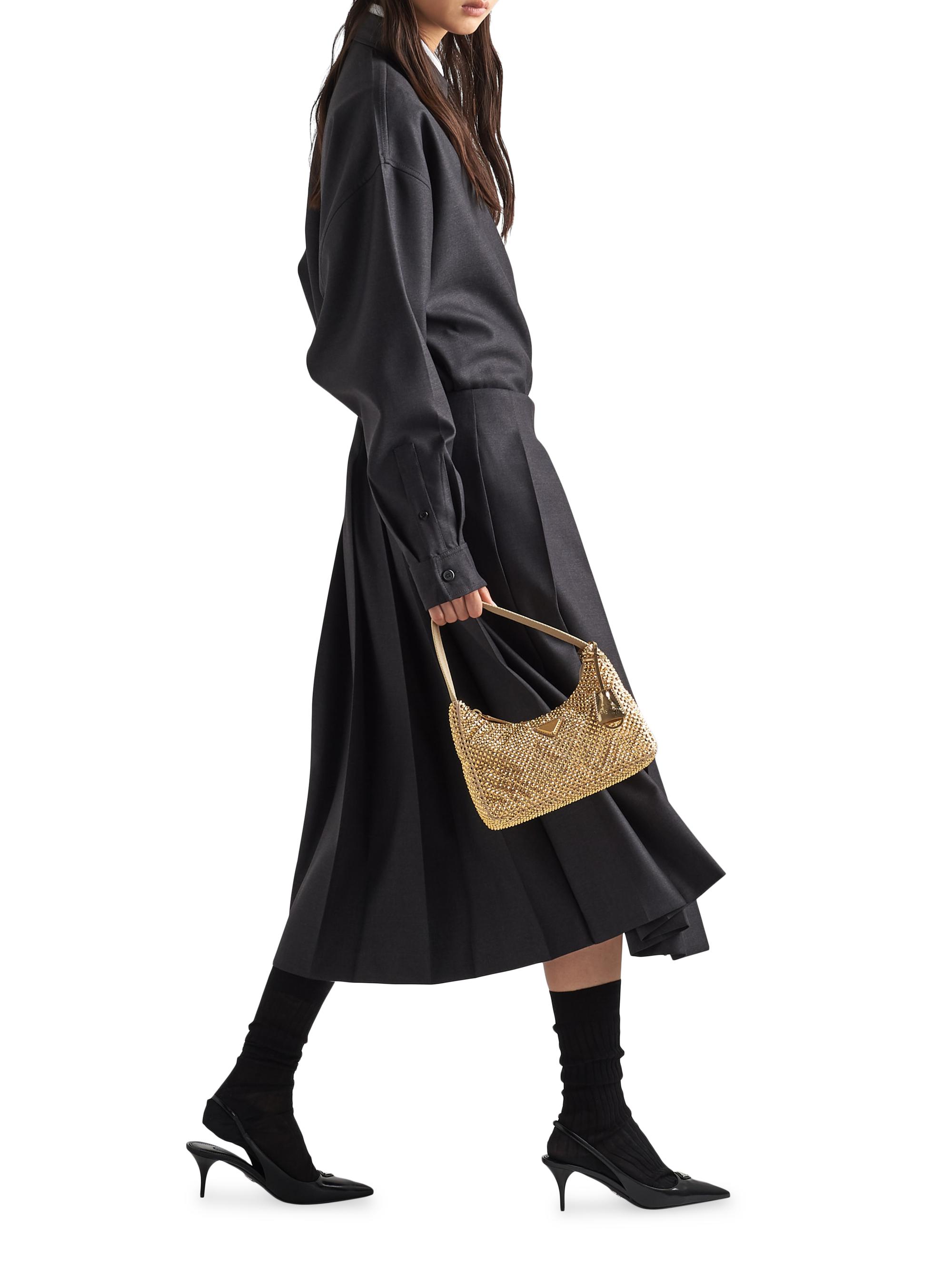 新品未使用　PRADA MV347 RASO MIRTTLLO ミニサテンポーチ Prada Re-Edition Mini Satin Shoulder Bag with Crystals | Saks