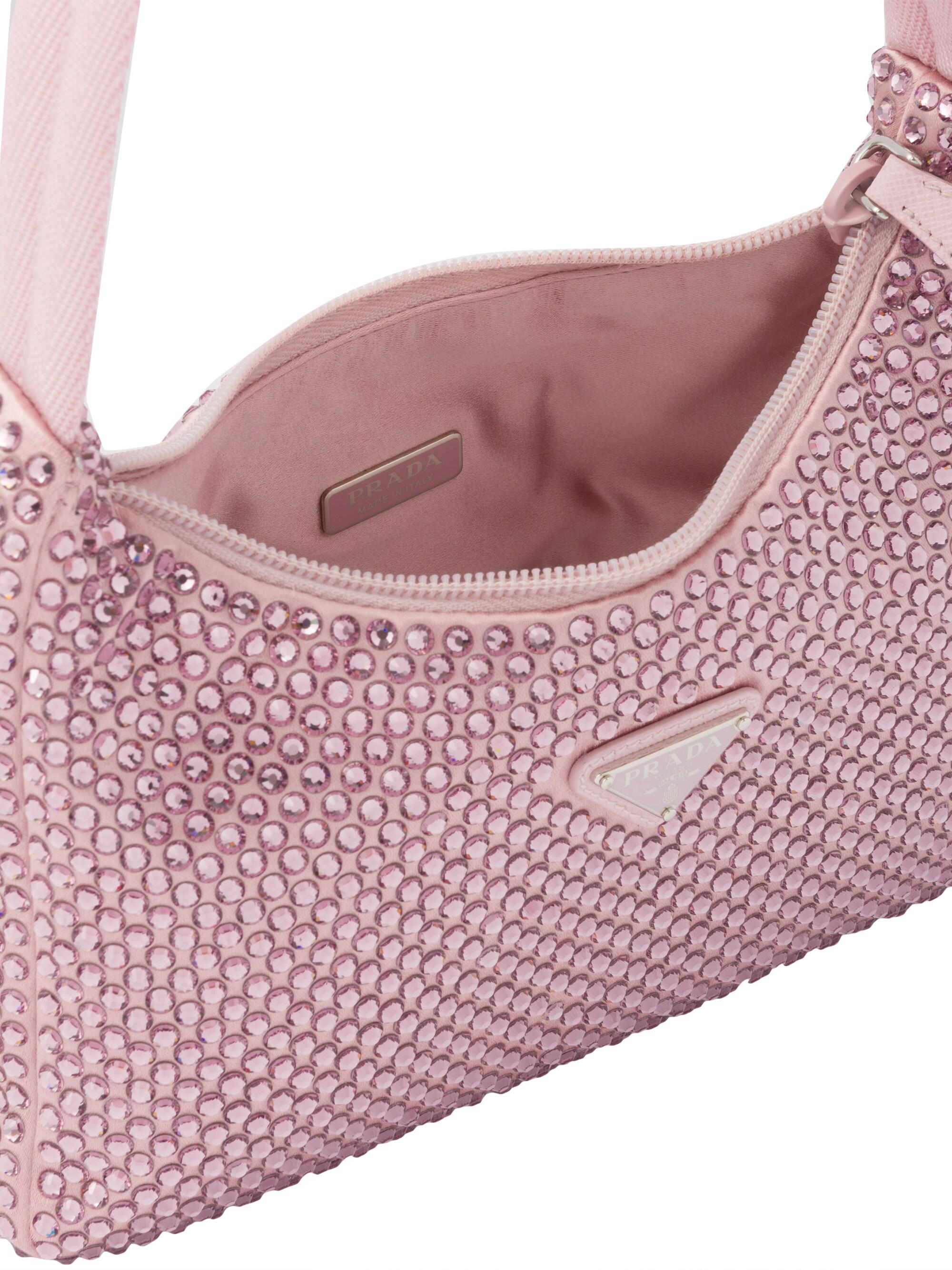 Prada Re-Edition Mini Satin Shoulder Bag with Crystals | Saks