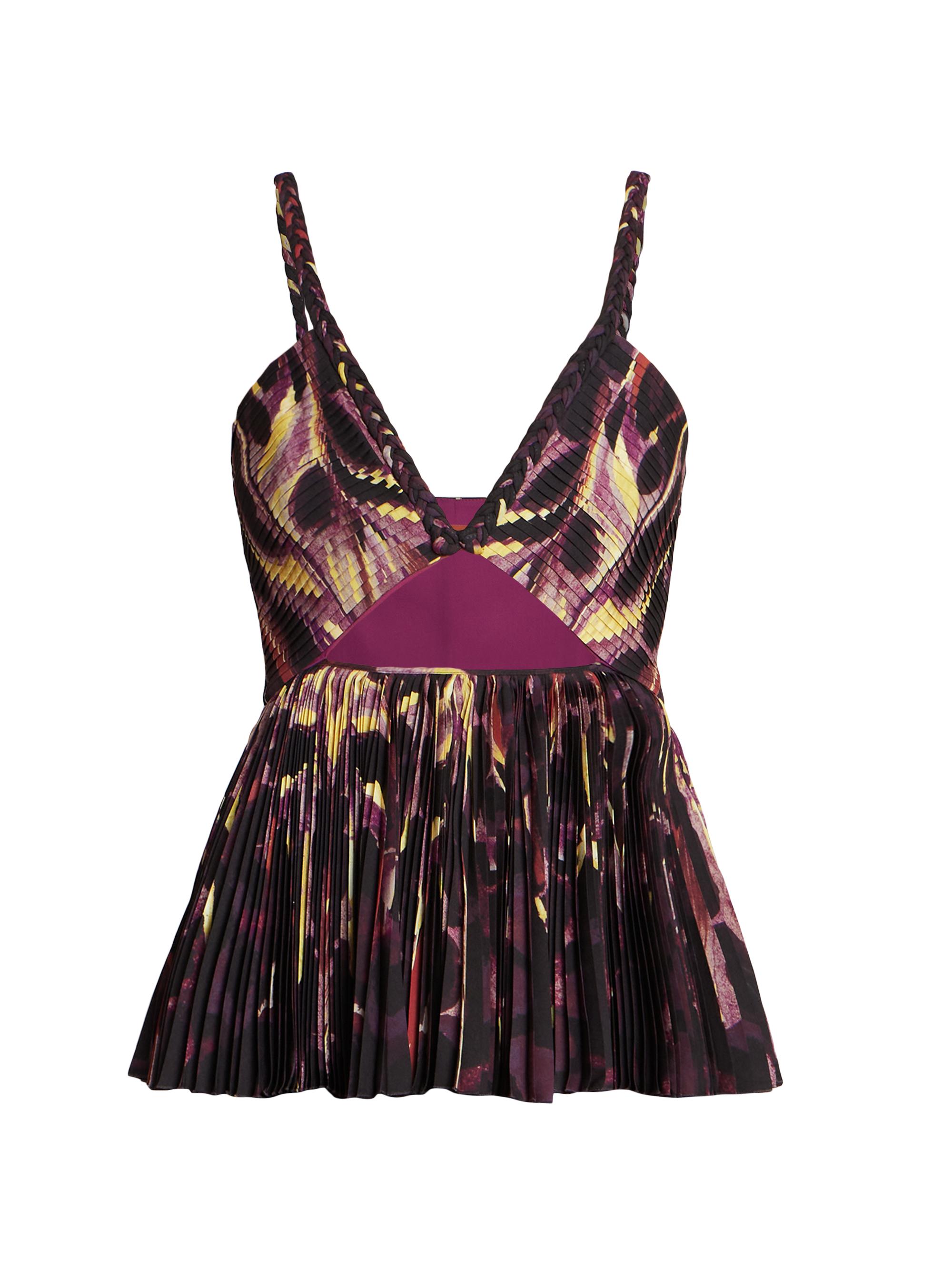 Altuzarra Women's Halki Pleated Cut-Out Top - Mulberry