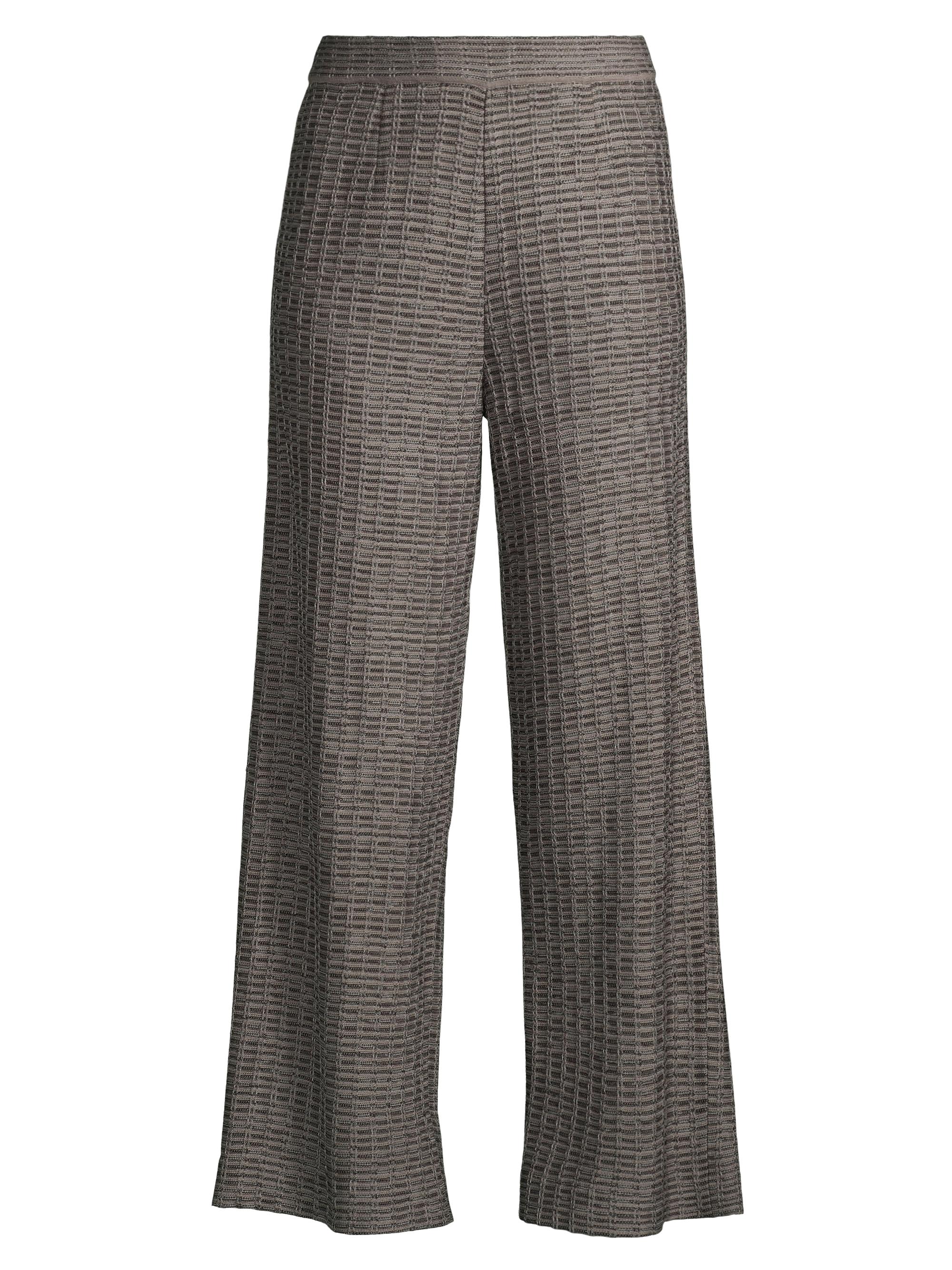 Misook Women's Wide-Leg Tweed Pants - Mink Black New