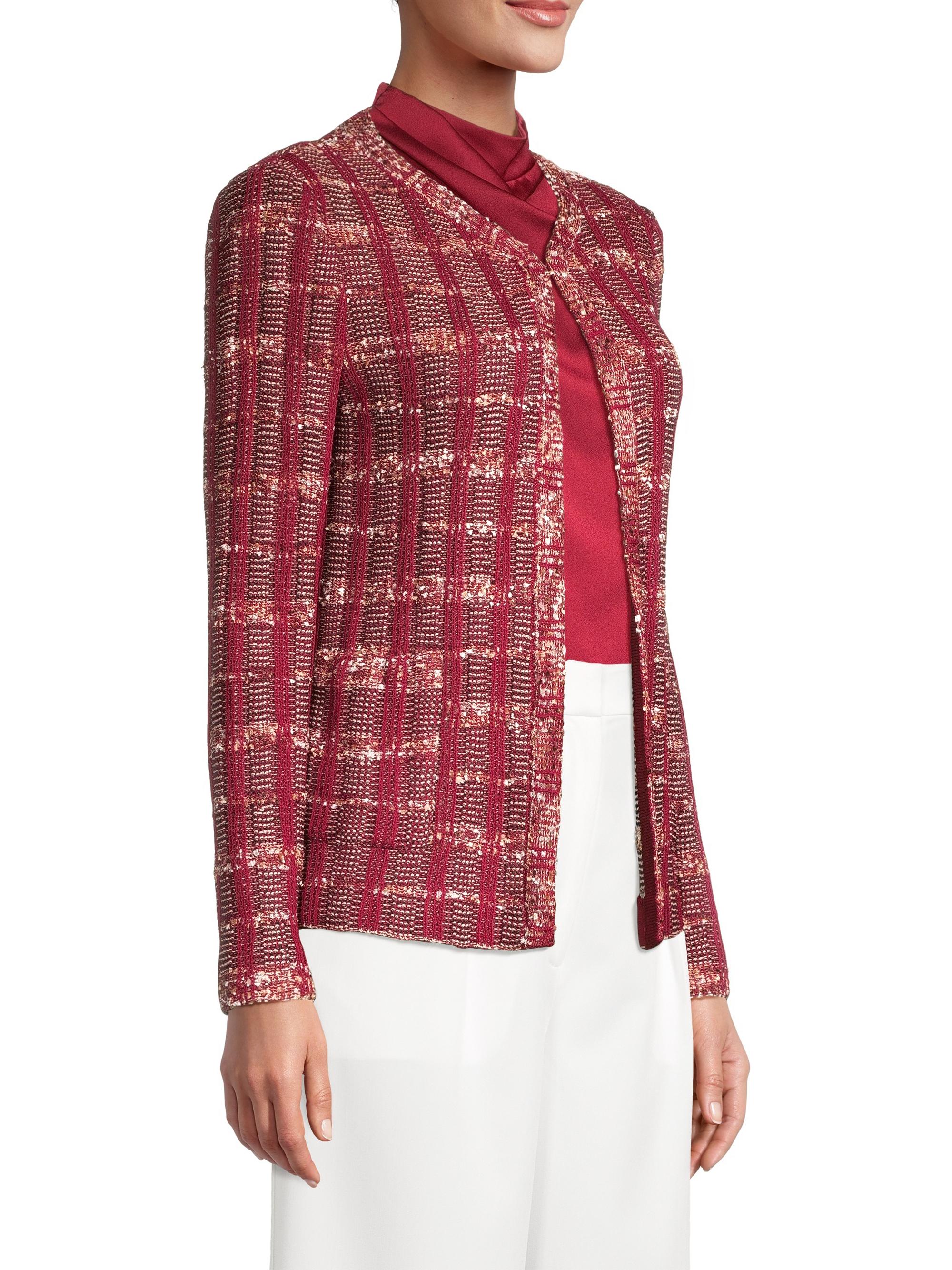 Misook Plaid Eyelash-Tweed Knit Jacket | Saks Fifth Avenue