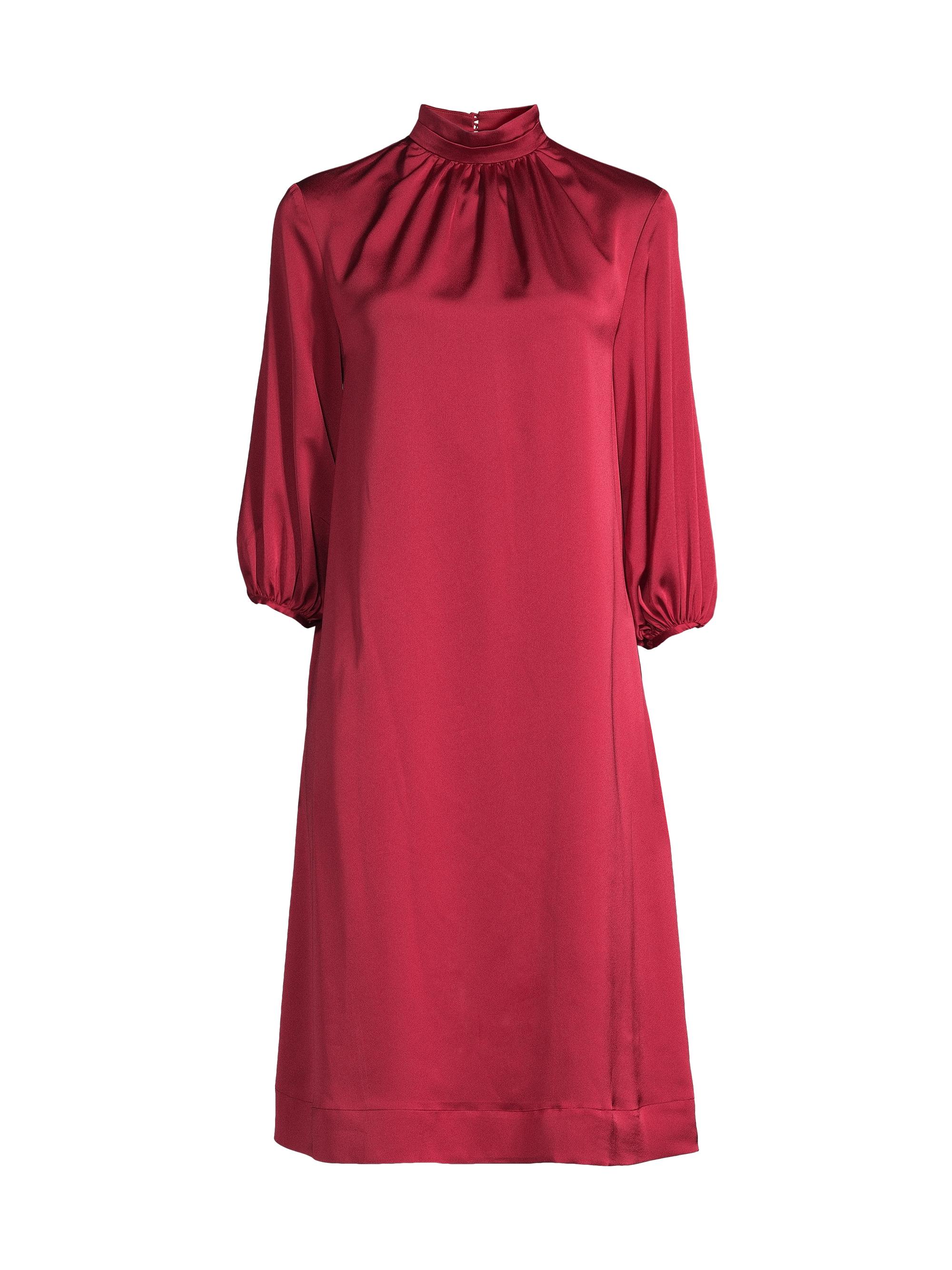 Misook Women's Mock Turtleneck Shift Midi-Dress - Scarlett Red