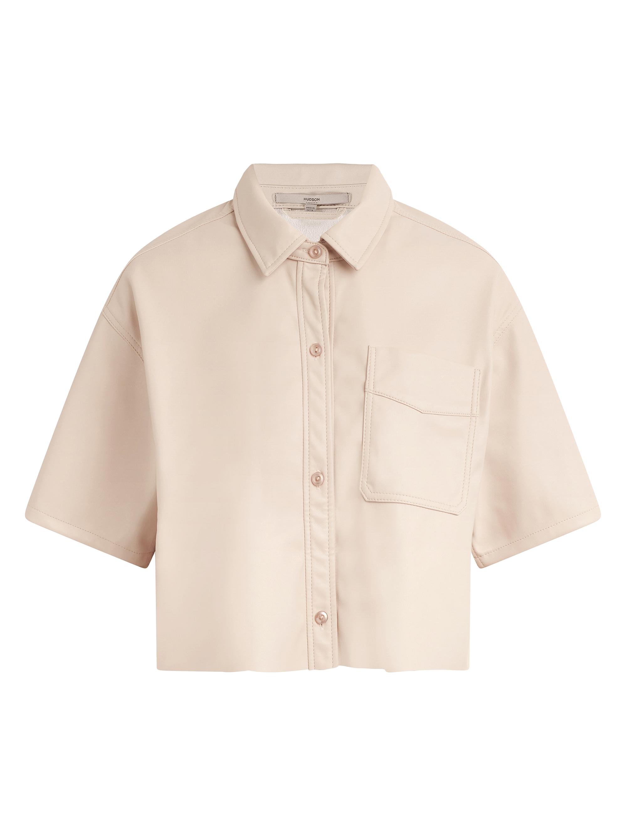 Hudson Jeans Women's Oversized Crop Shirt - Shell