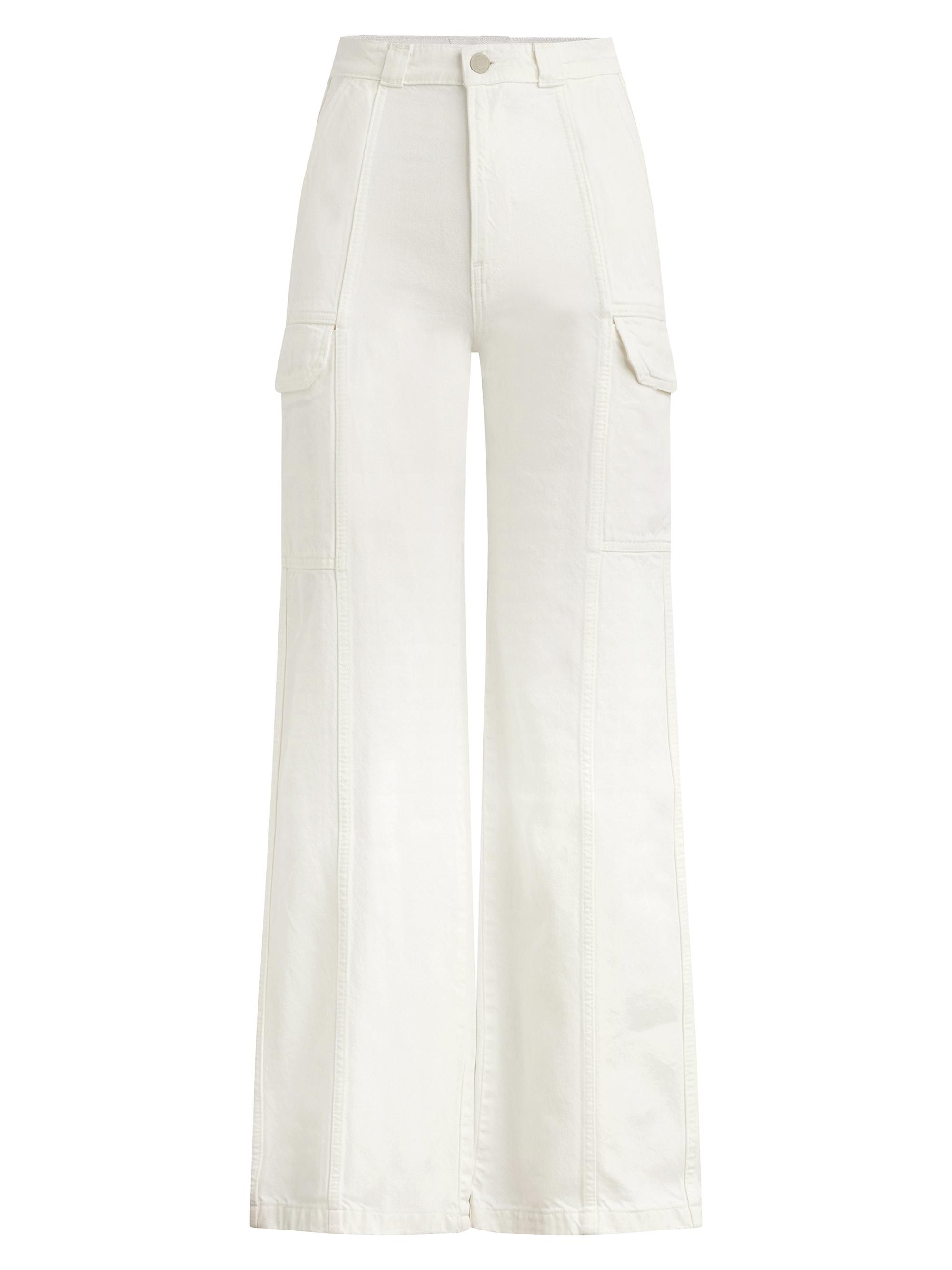 Hudson Jeans Women's High-Rise Wide-Leg Cargo Pants - White