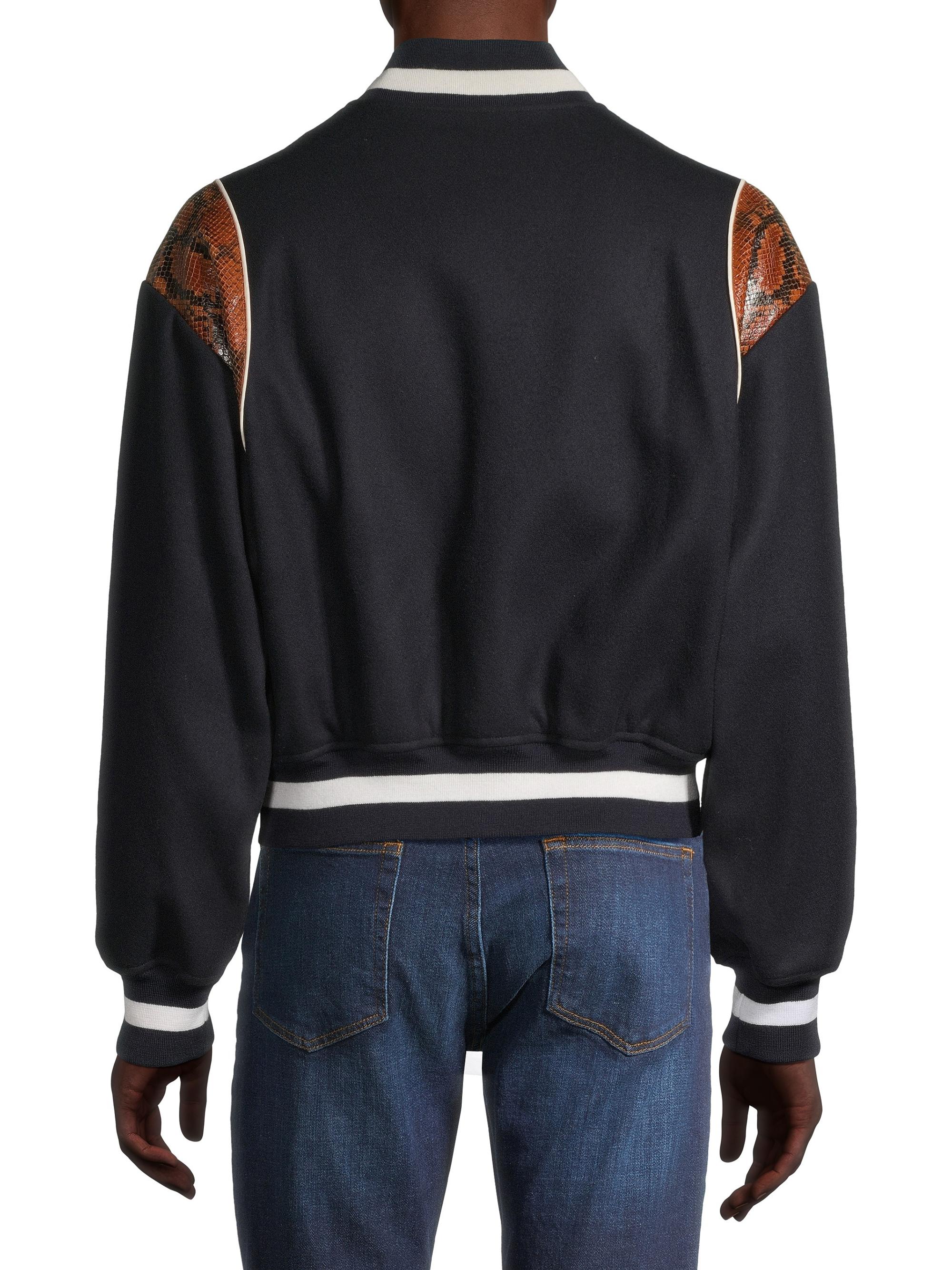 Bally Wool-Blend Snakeskin-Embossed Bomber Jacket | Saks Fifth Avenue