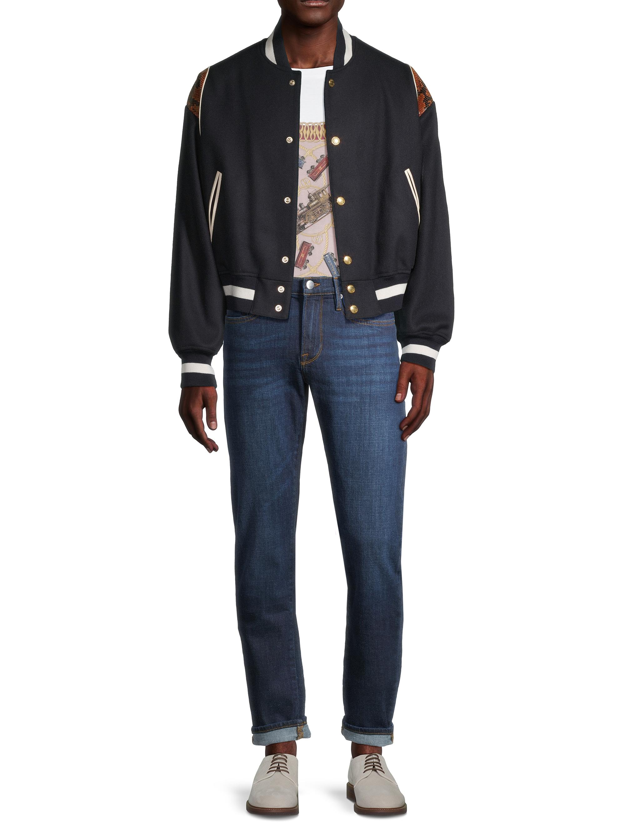 Bally Wool-Blend Snakeskin-Embossed Bomber Jacket | Saks Fifth Avenue
