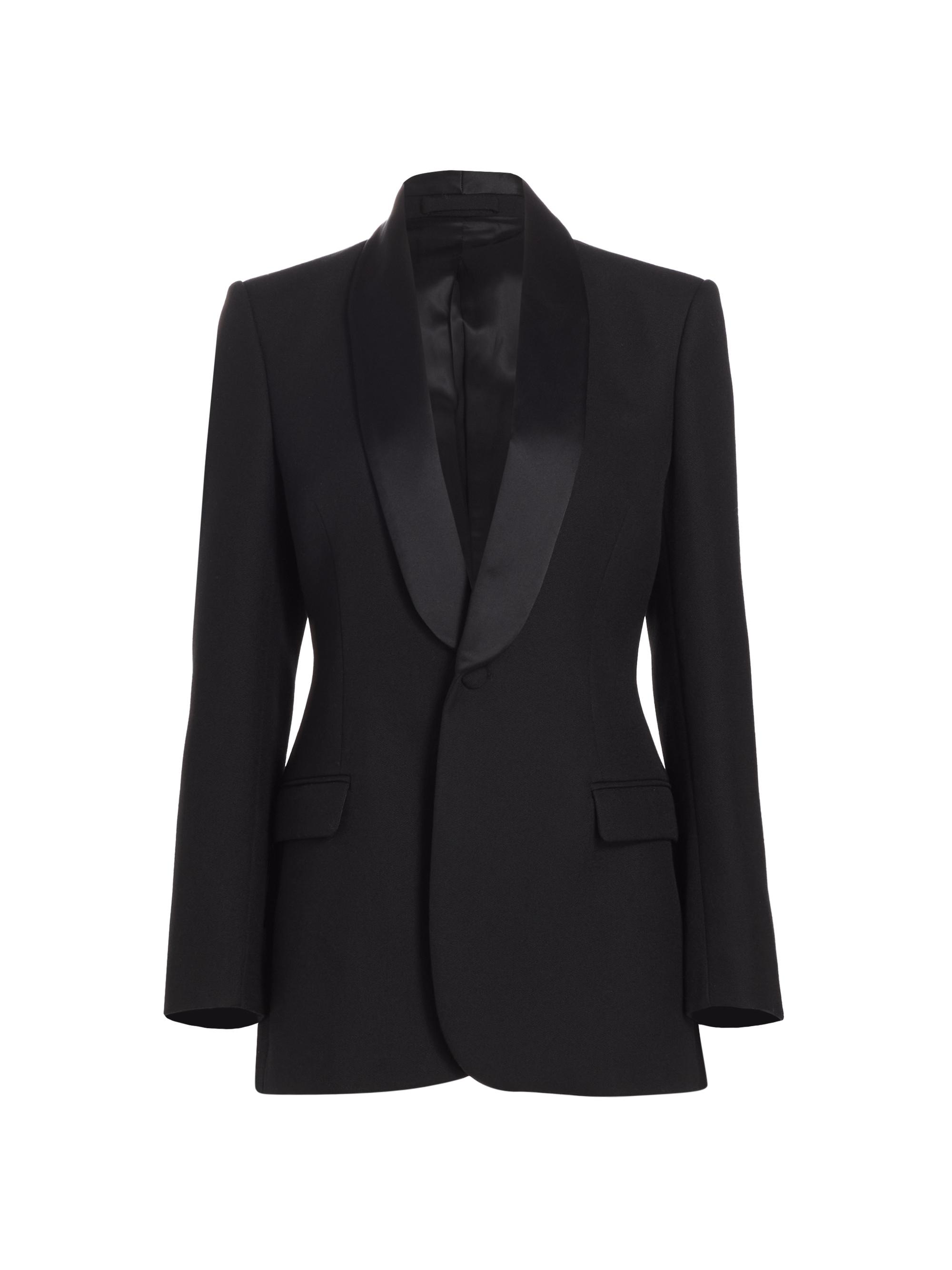 WARDROBE.NYC Women's Single-Breasted Wool Blazer - Black