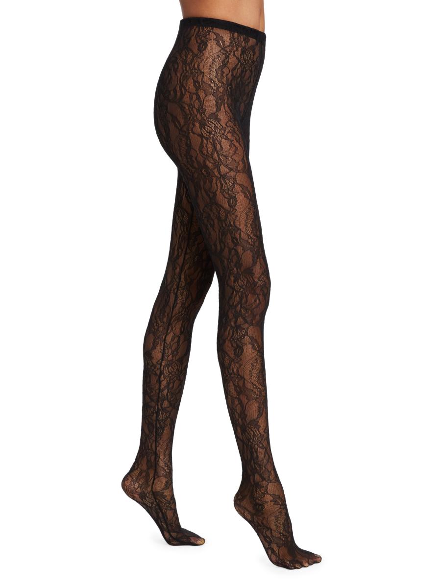 WARDROBE.NYC High-Waisted Lace Tights | Saks Fifth Avenue