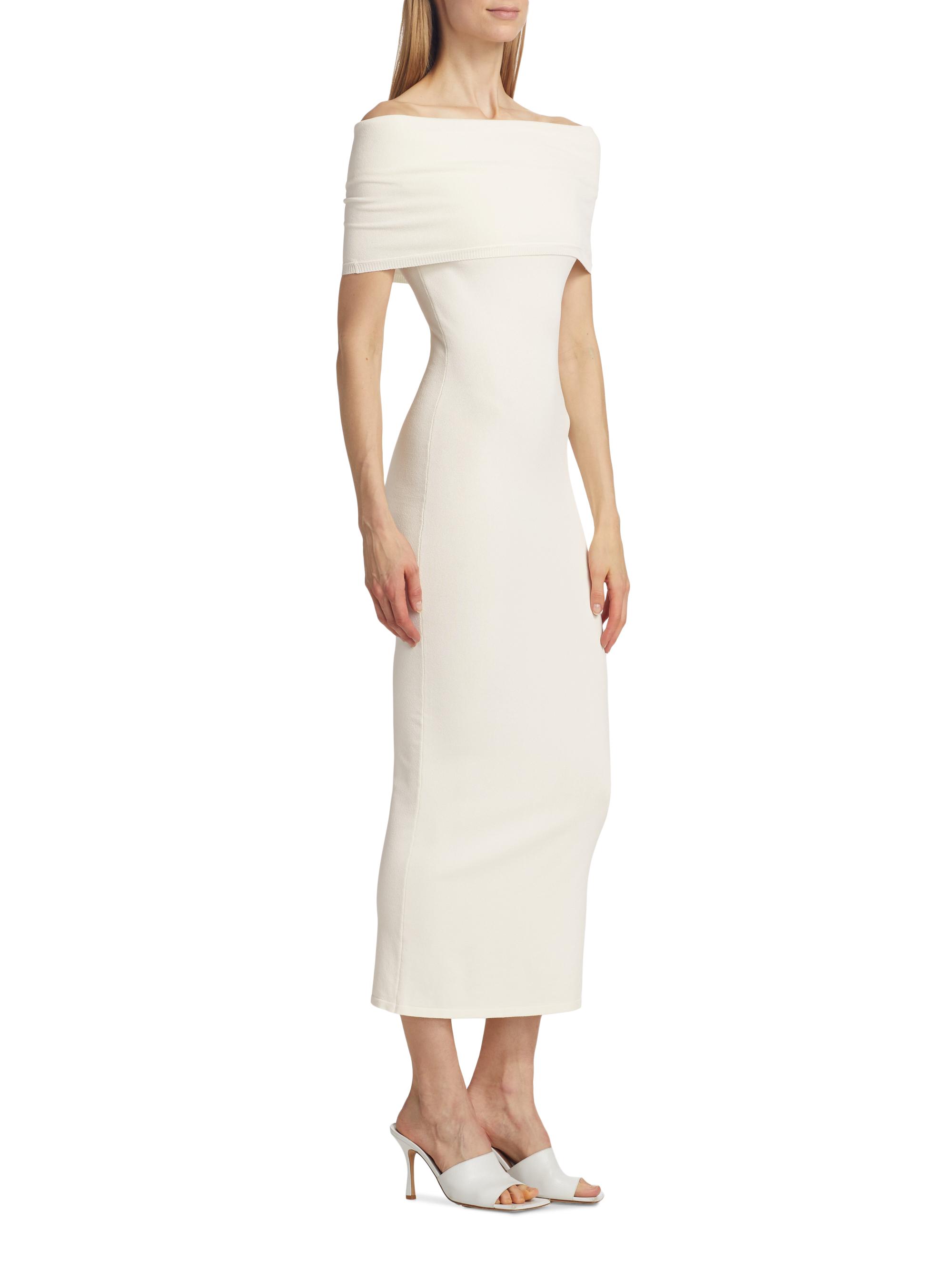 Shop WARDROBE.NYC Off-the-Shoulder Rib-Knit Midi-Dress | Saks  