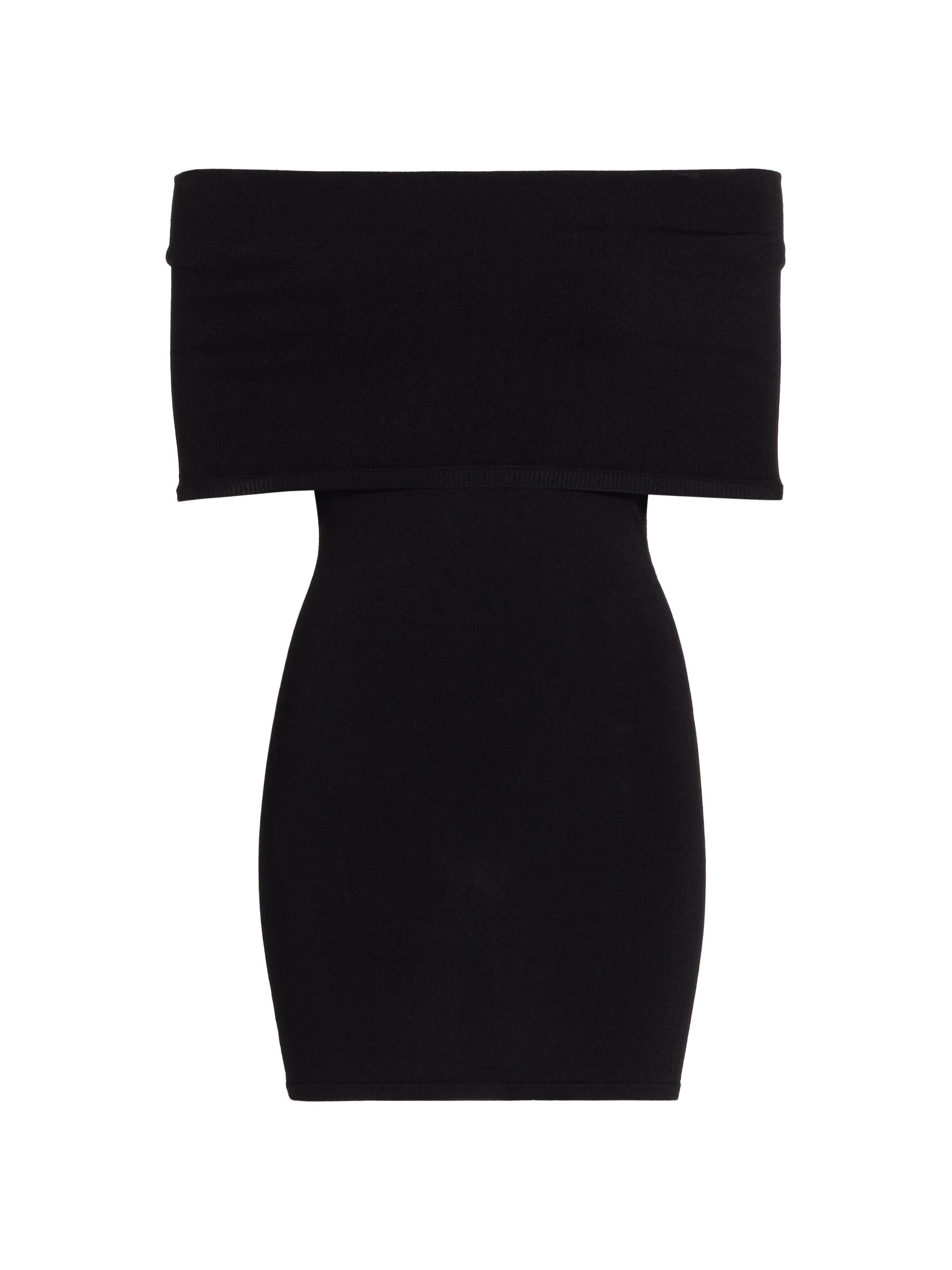 WARDROBE.NYC Women's Off-the-Shoulder Rib-Knit Minidress - Black