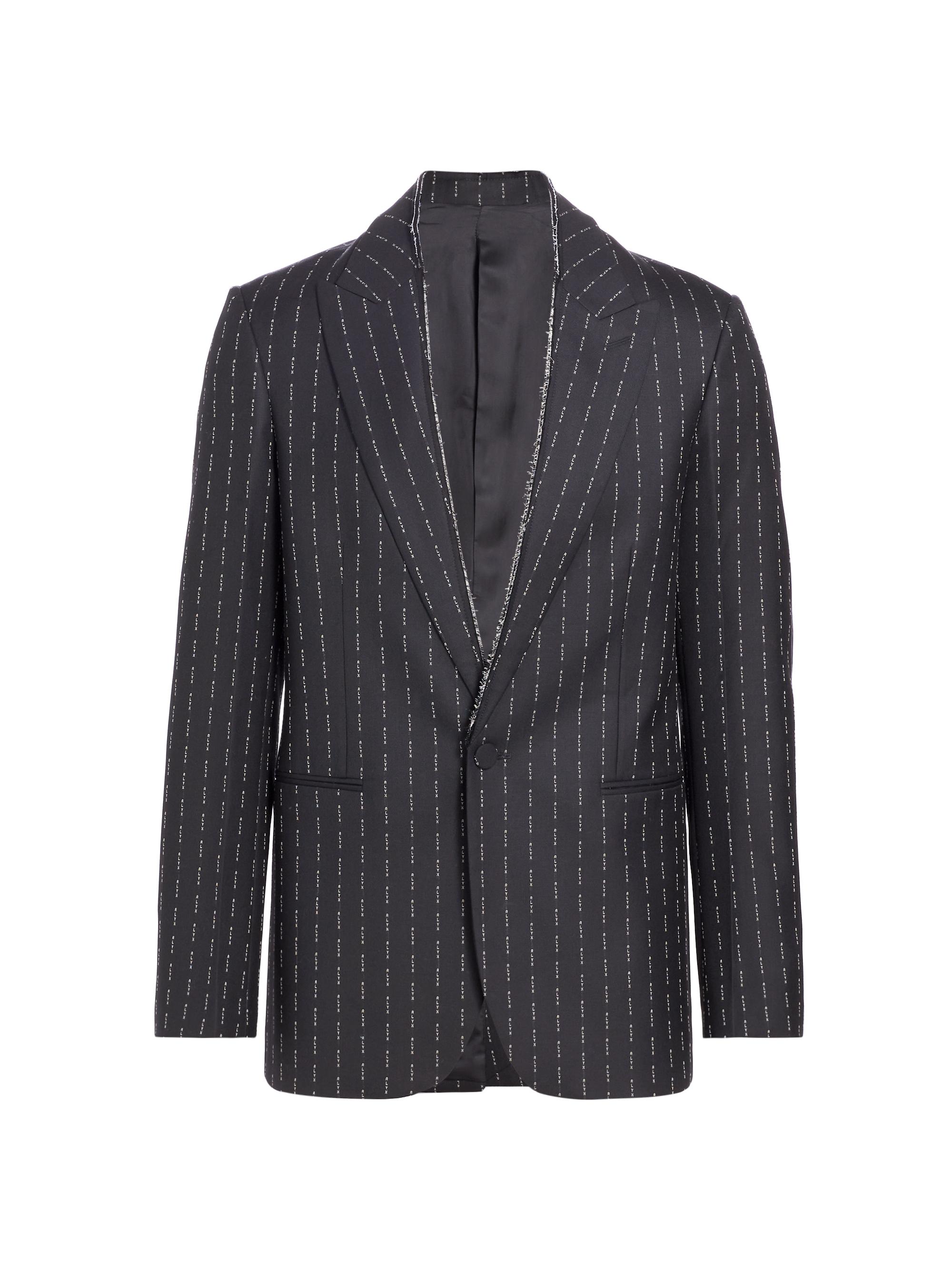 1017 ALYX 9SM Men's Pinstripe Wool Blazer - Black White