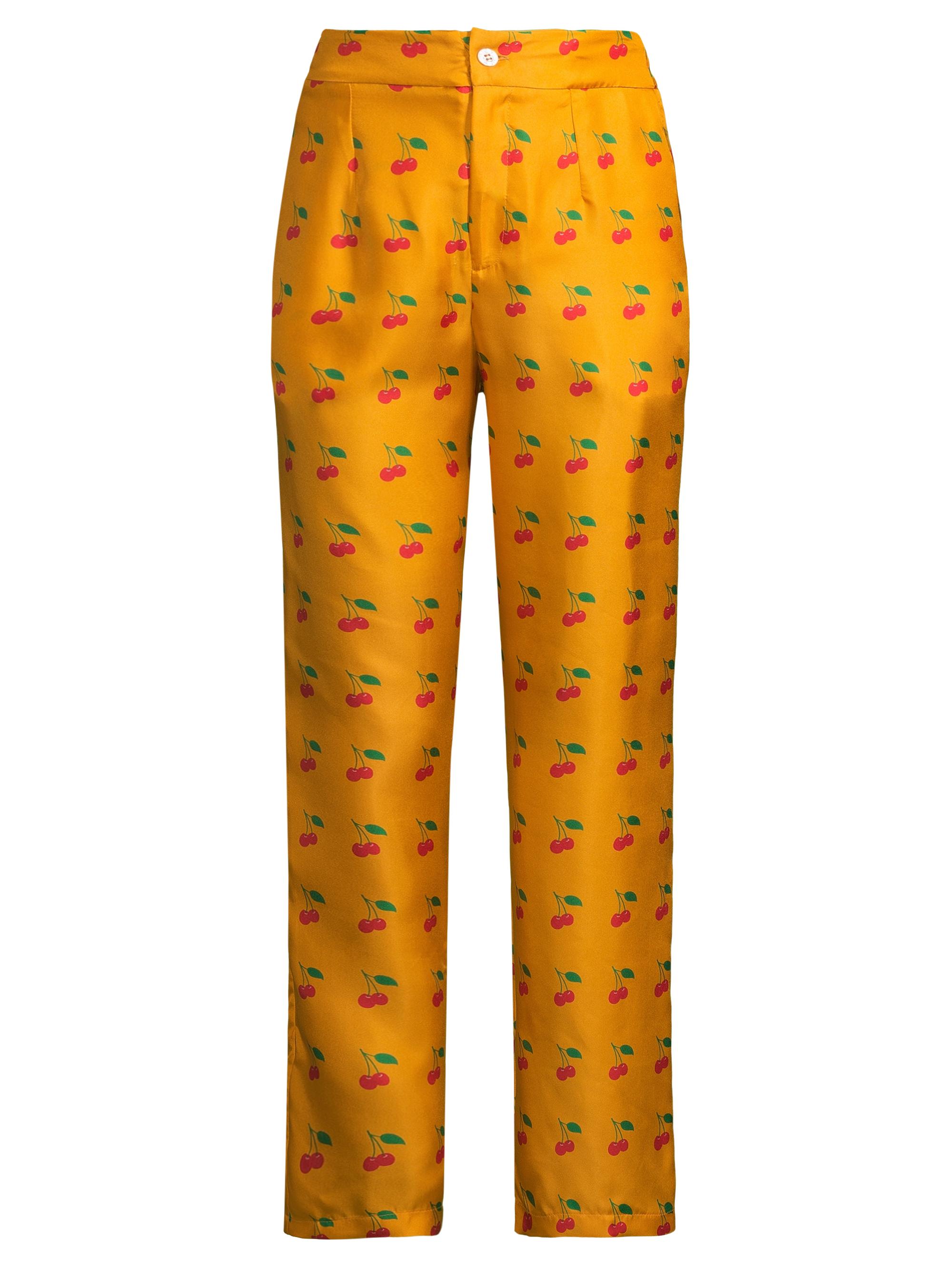 Lisou Women's Salome Cherry-Print Trousers - Mango Cherry