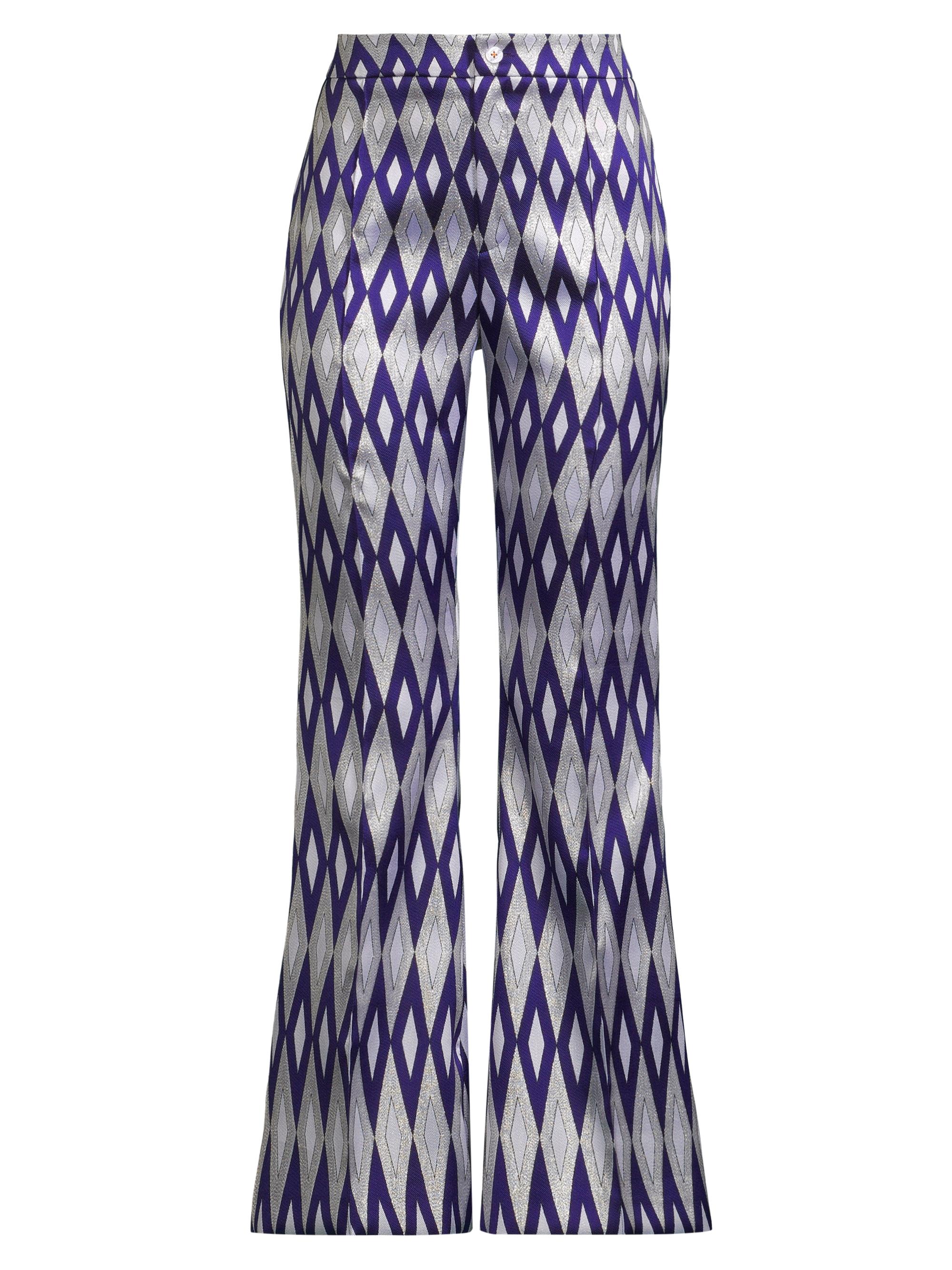 Lisou Women's Kelly Geometric Jacquard Pants - Blue Mirror