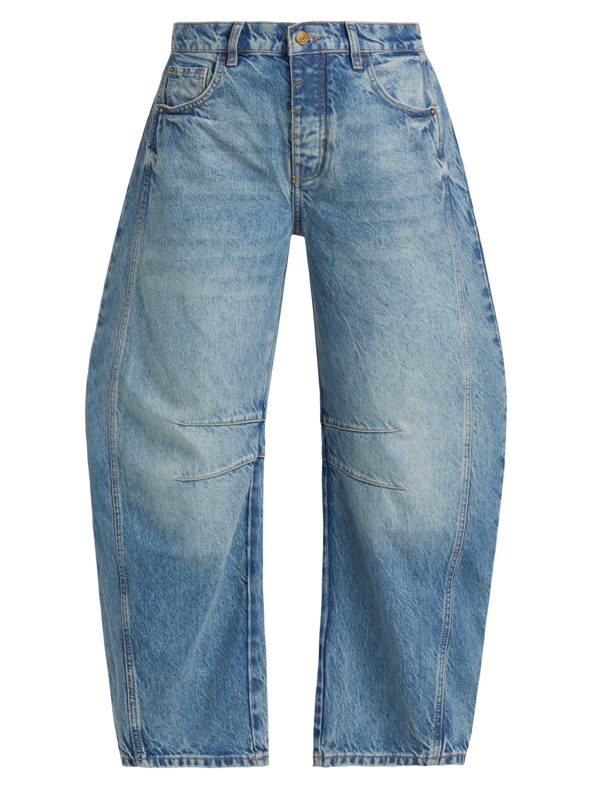 Free People Women's We The Free Good Luck Barrel Jeans - Ultra Light Beam