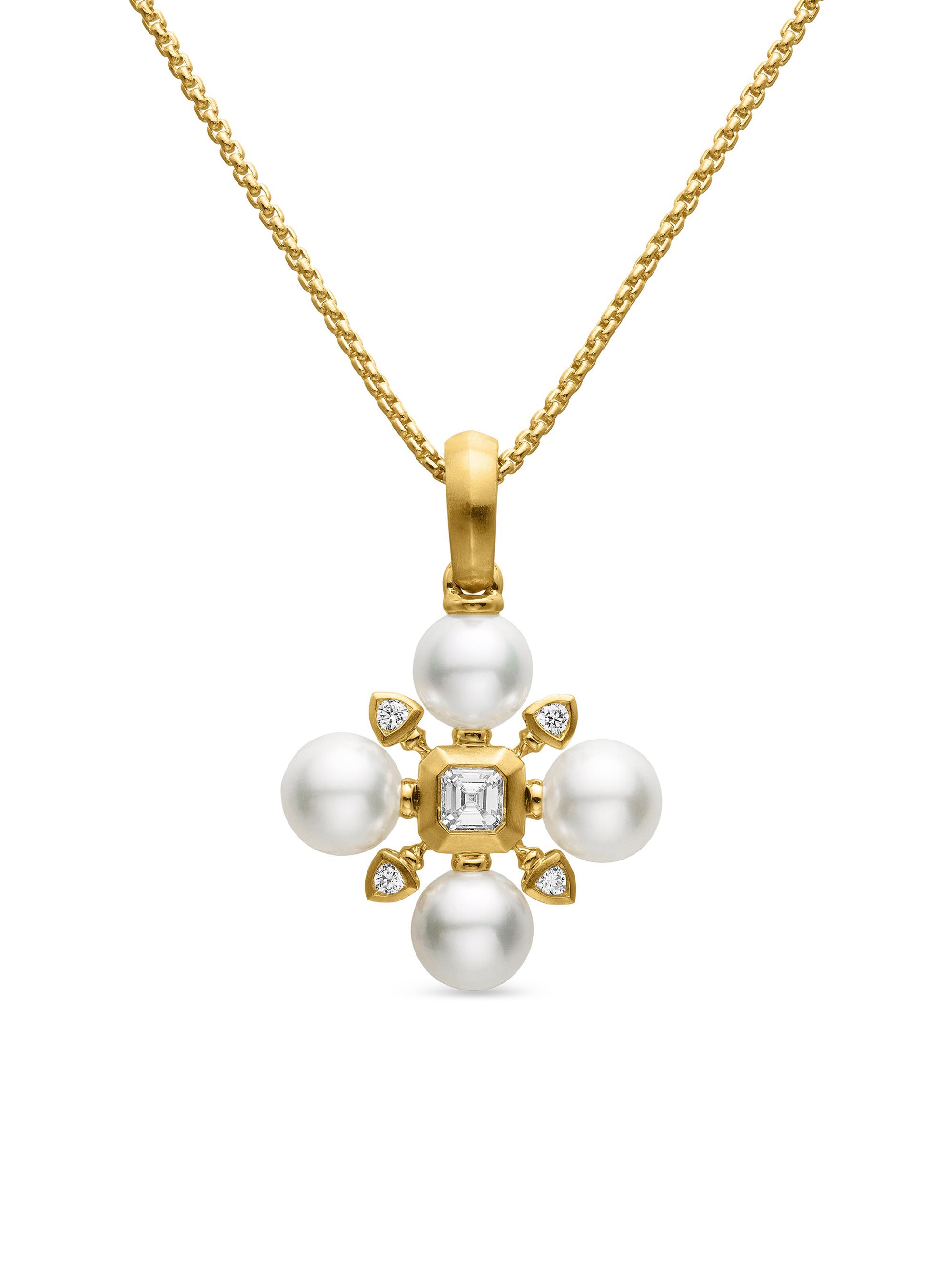 David Yurman Women's Renaissance Pearl Necklace in K Yellow Gold - Akoya Wht Pearl