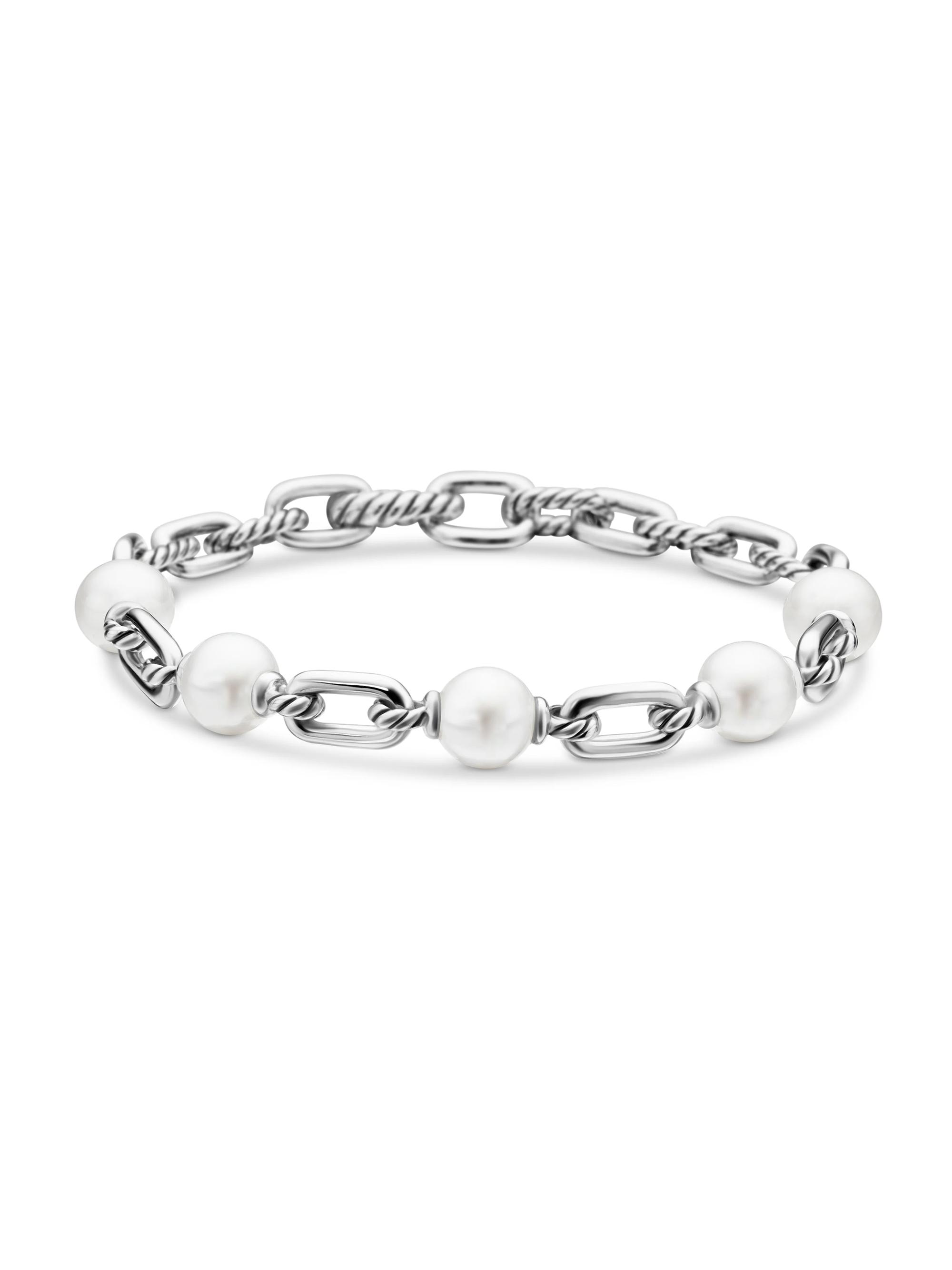 David Yurman Women's Madison Sterling Silver & 7.5-8MM Pearl Chain Bracelet - Silver