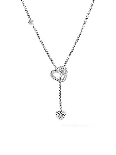 Heart Y Necklace With Diamonds
